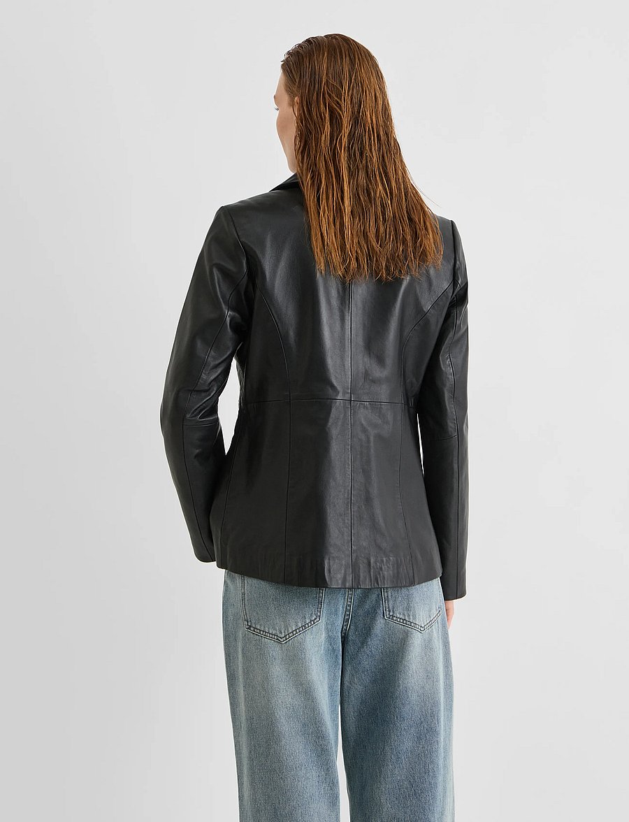 ROUGE EDIT - ROUHARLEY L/S LEATHER BLAZER/EV/PF - meteorite - 3