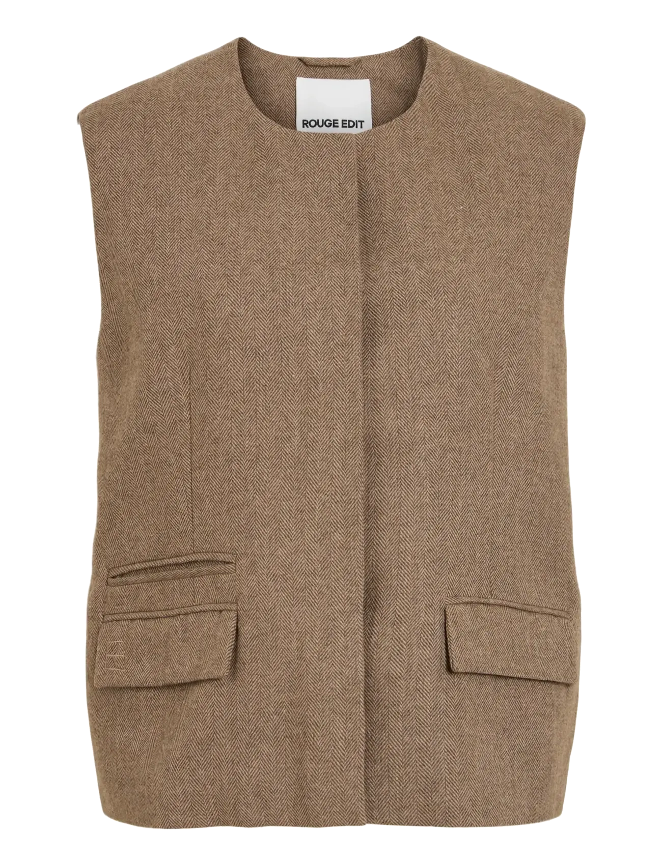 ROUGE EDIT ROUSAGA MAE O-NECK OVERSIZED WAISTCOAT - Hverdags stil - CANTEEN / brown
