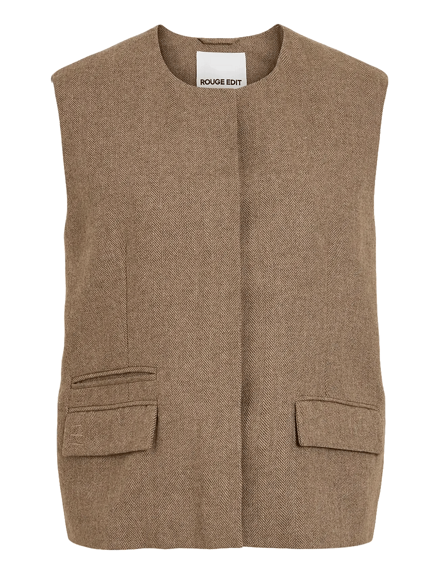 ROUGE EDIT - ROUSAGA MAE O-NECK OVERSIZED WAISTCOAT - vatterede veste - canteen - 0