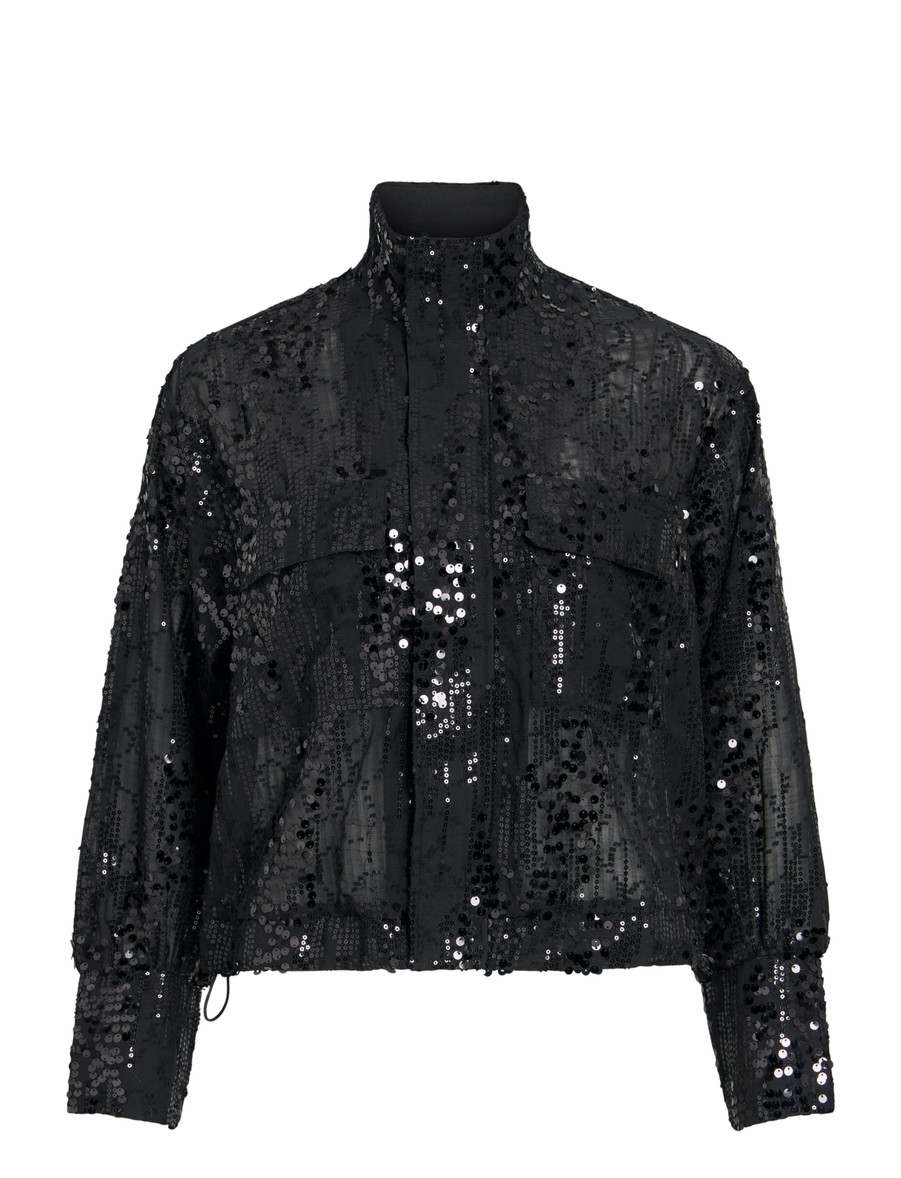 ROUGE EDIT ROUMARY L/S HIGH NECK SHIRT/EV - Inspiration - METEORITE / black