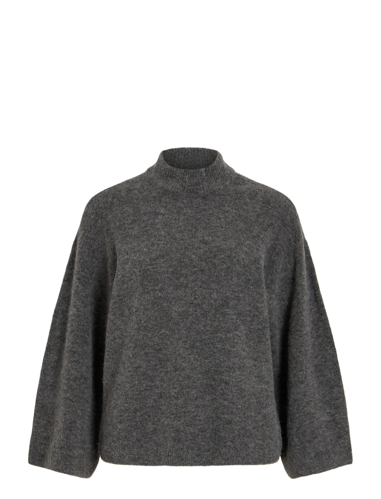 ROUGE EDIT ROUALMA L/S MOCK NECK KNIT - Jumpers - DARK GREY MELANGE / grey