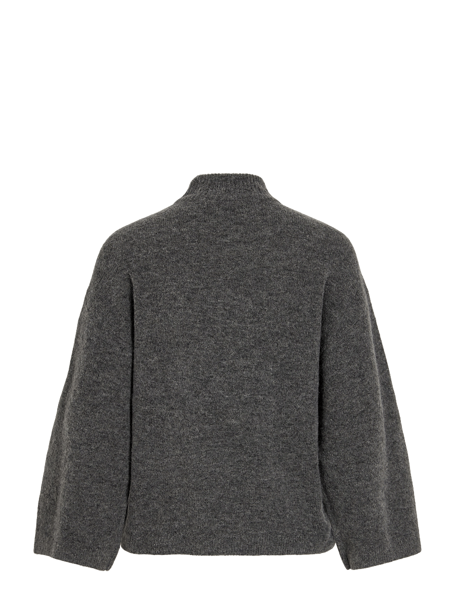 ROUGE EDIT - ROUALMA L/S MOCK NECK KNIT - striktrøjer - dark grey melange - 2