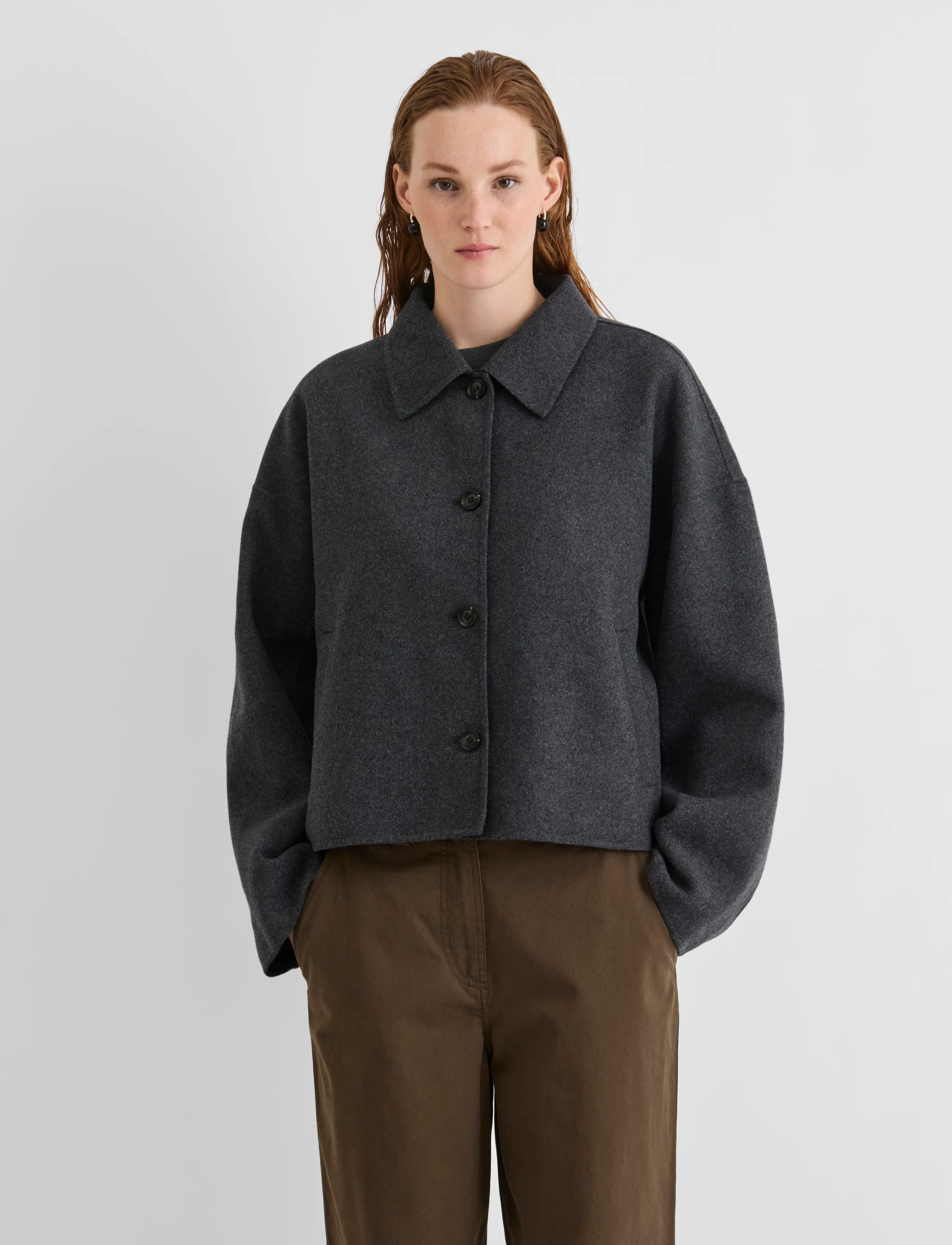 ROUGE EDIT ROUMIA L/S JACKET - Modetrender - DARK GREY MELANGE / grey