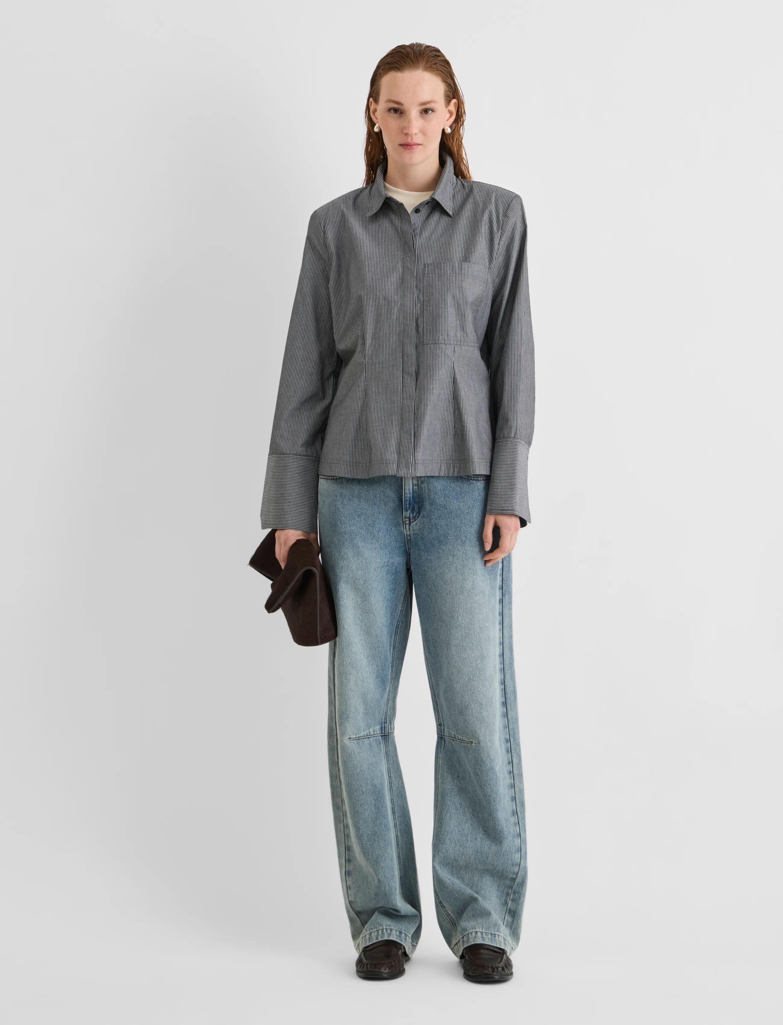 ROUGE EDIT - ROUIRMA L/S SHIRT - dark grey melange - 4