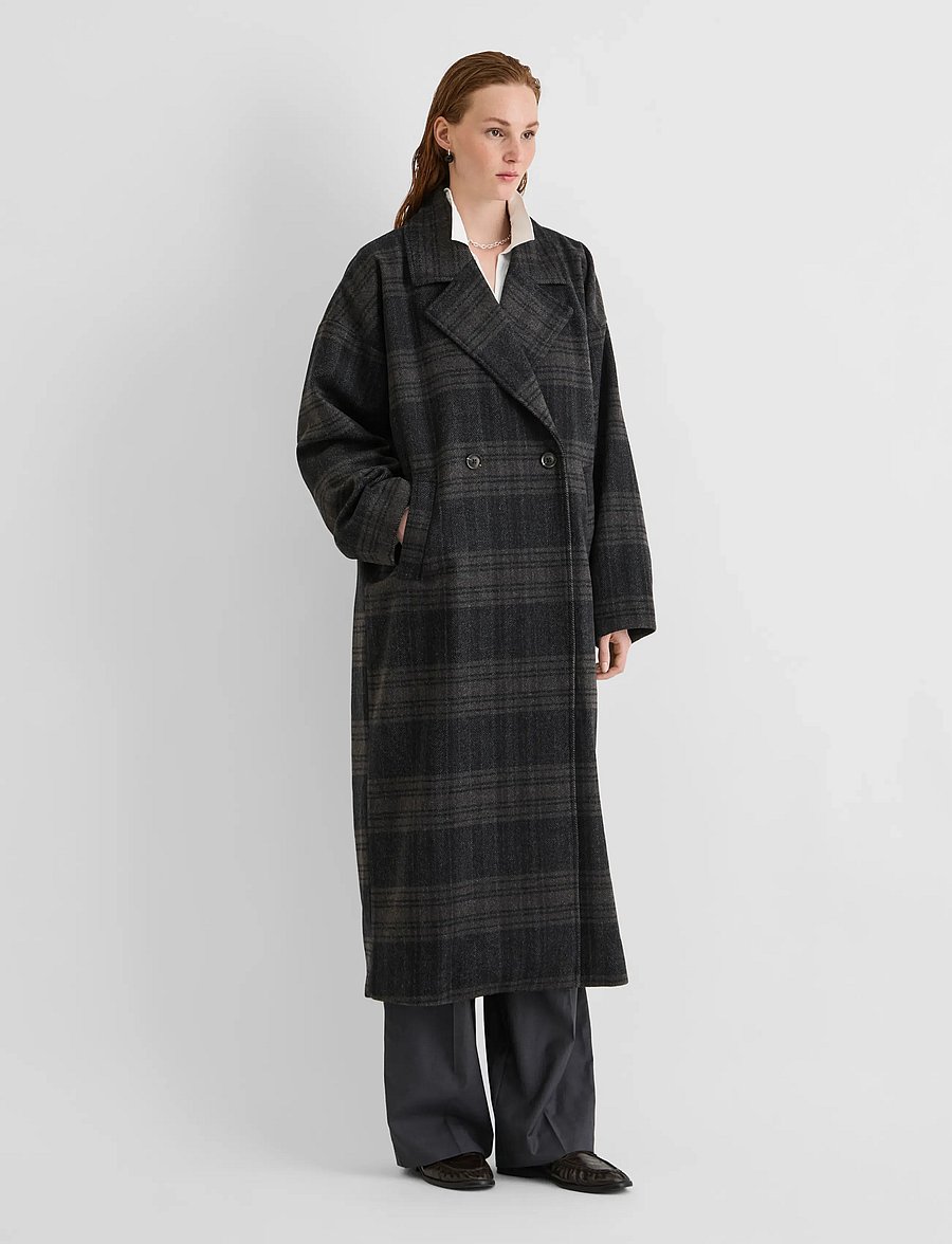 ROUGE EDIT - ROUCILLA L/S DB OVERSIZED COAT - meteorite - 0