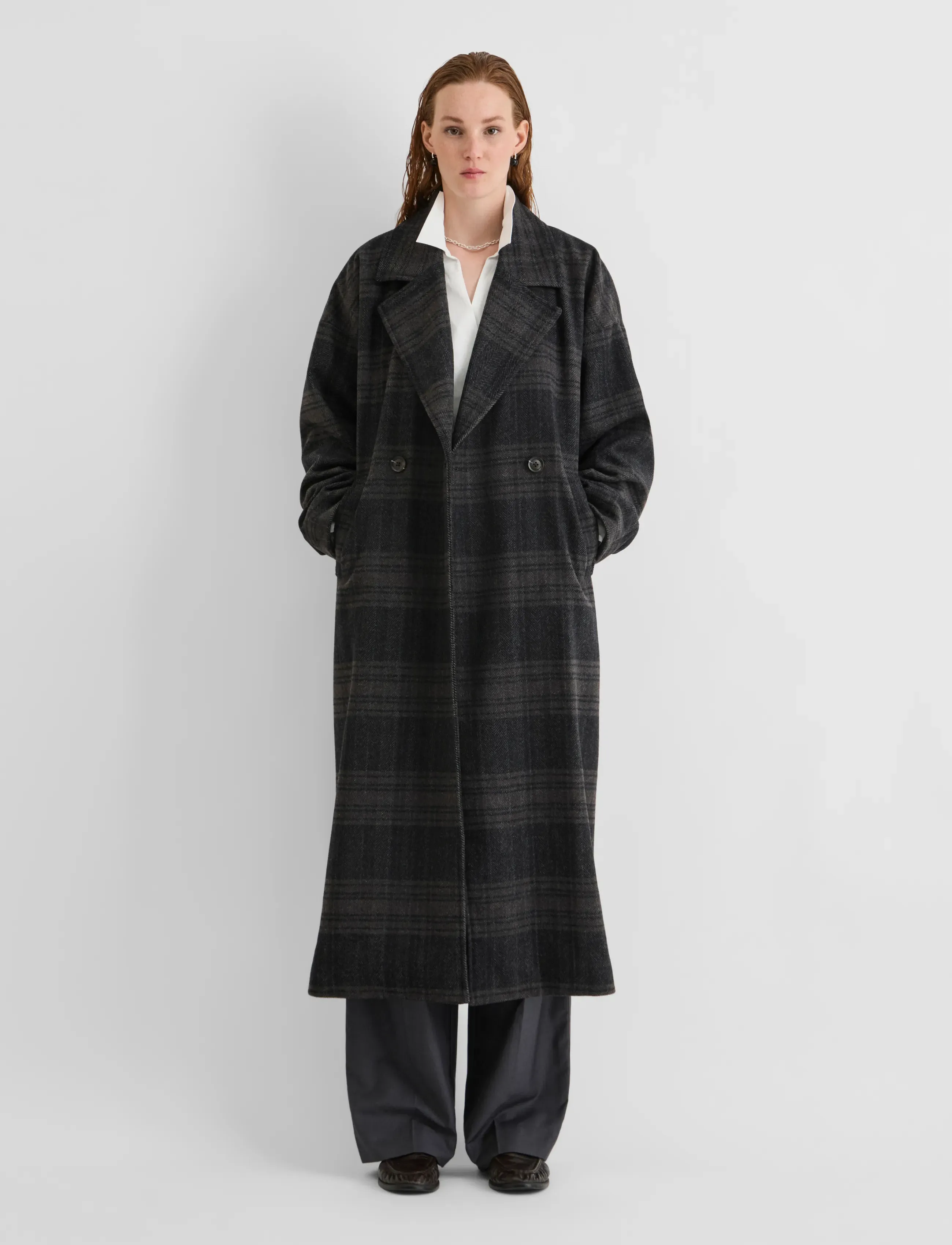 ROUGE EDIT - ROUCILLA L/S DB OVERSIZED COAT - meteorite - 4