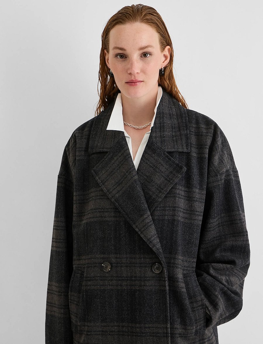 ROUGE EDIT - ROUCILLA L/S DB OVERSIZED COAT - meteorite - 5