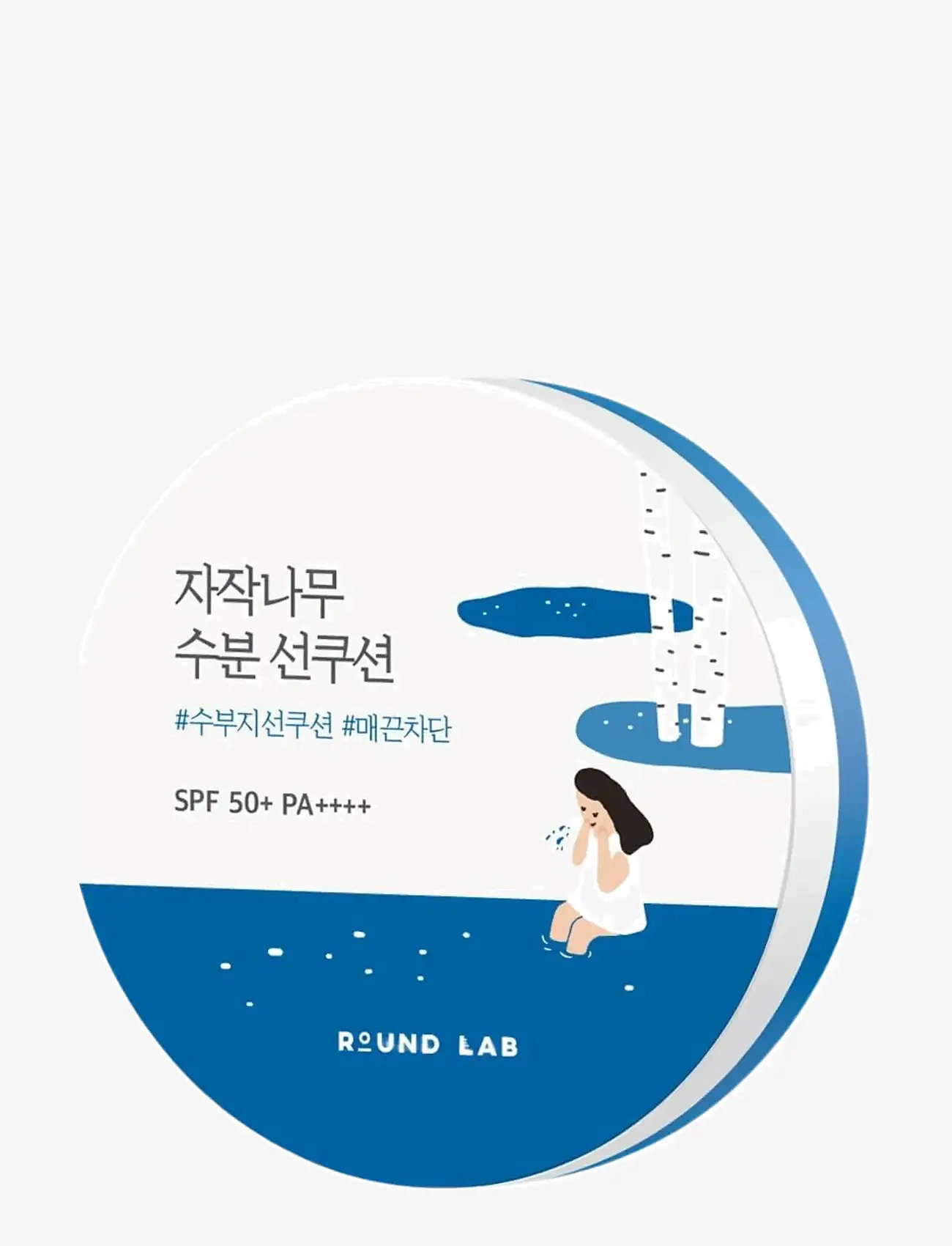 Round Lab - Birch Juice Moisturizing Sun Cushion SPF 50+ PA++++ - for face - clear - 1
