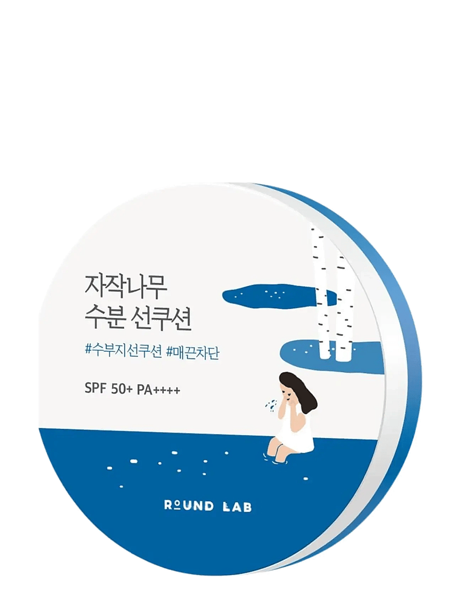 Round Lab - Birch Juice Moisturizing Sun Cushion SPF 50+ PA++++ - til ansigtet - clear - 1