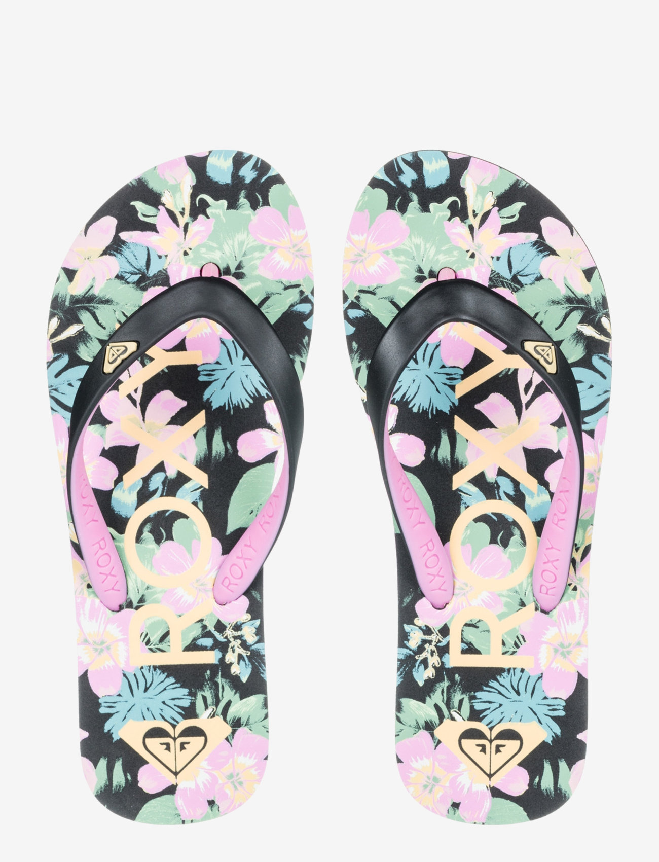 Roxy - RG TAHITI VII - flip-flops - black/pink stencil - 2