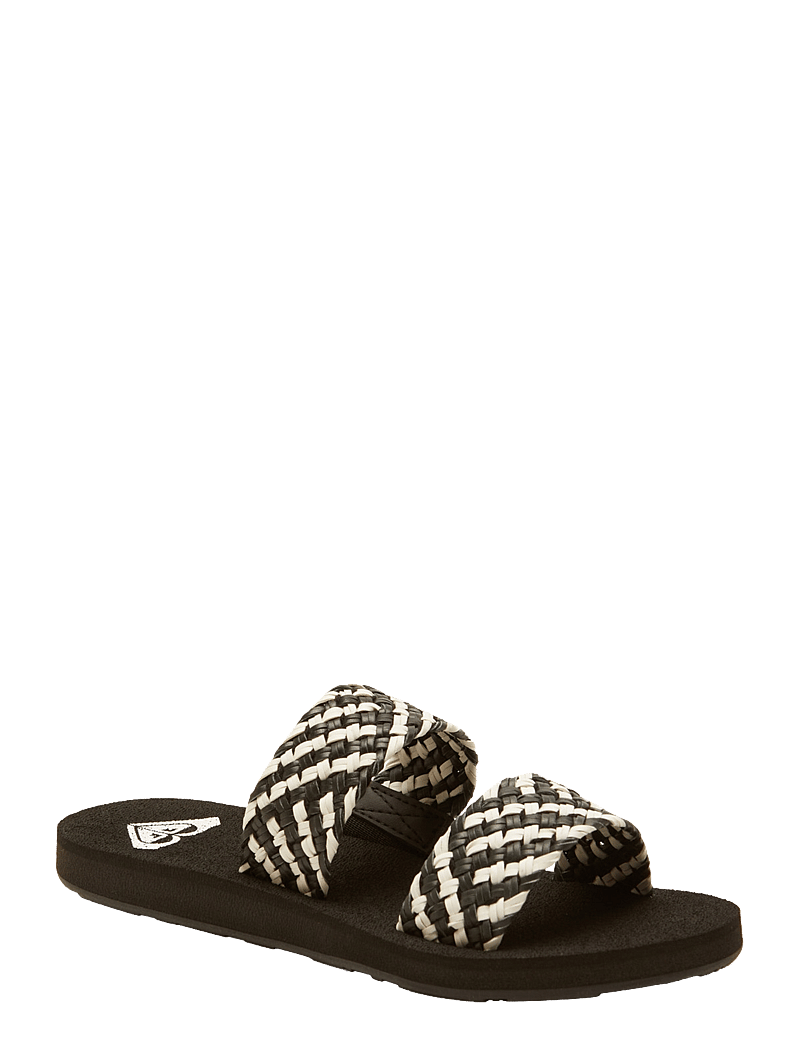 Roxy - PORTO SLIDE II - sandaler & tofflor - black/white - 1