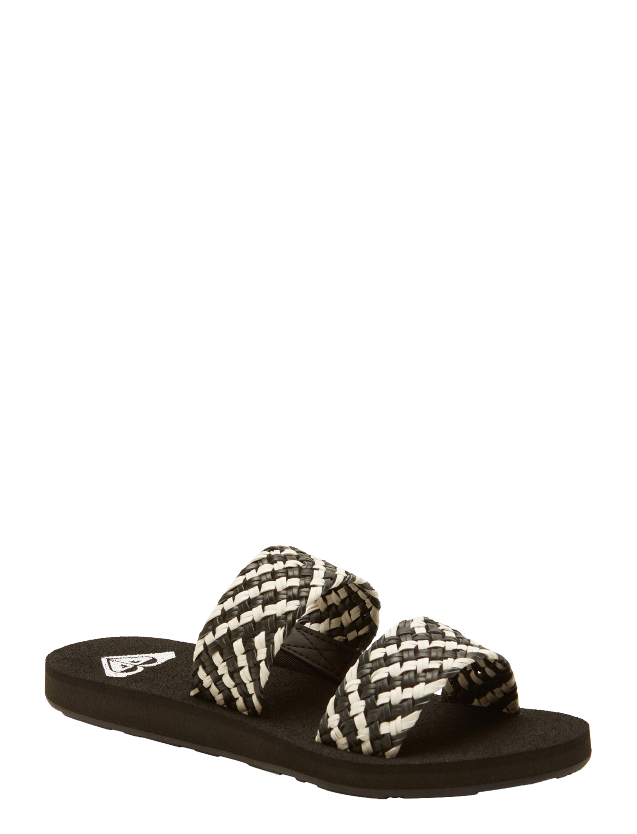 Roxy - PORTO SLIDE II - vabaajasandaalid - black/white - 1