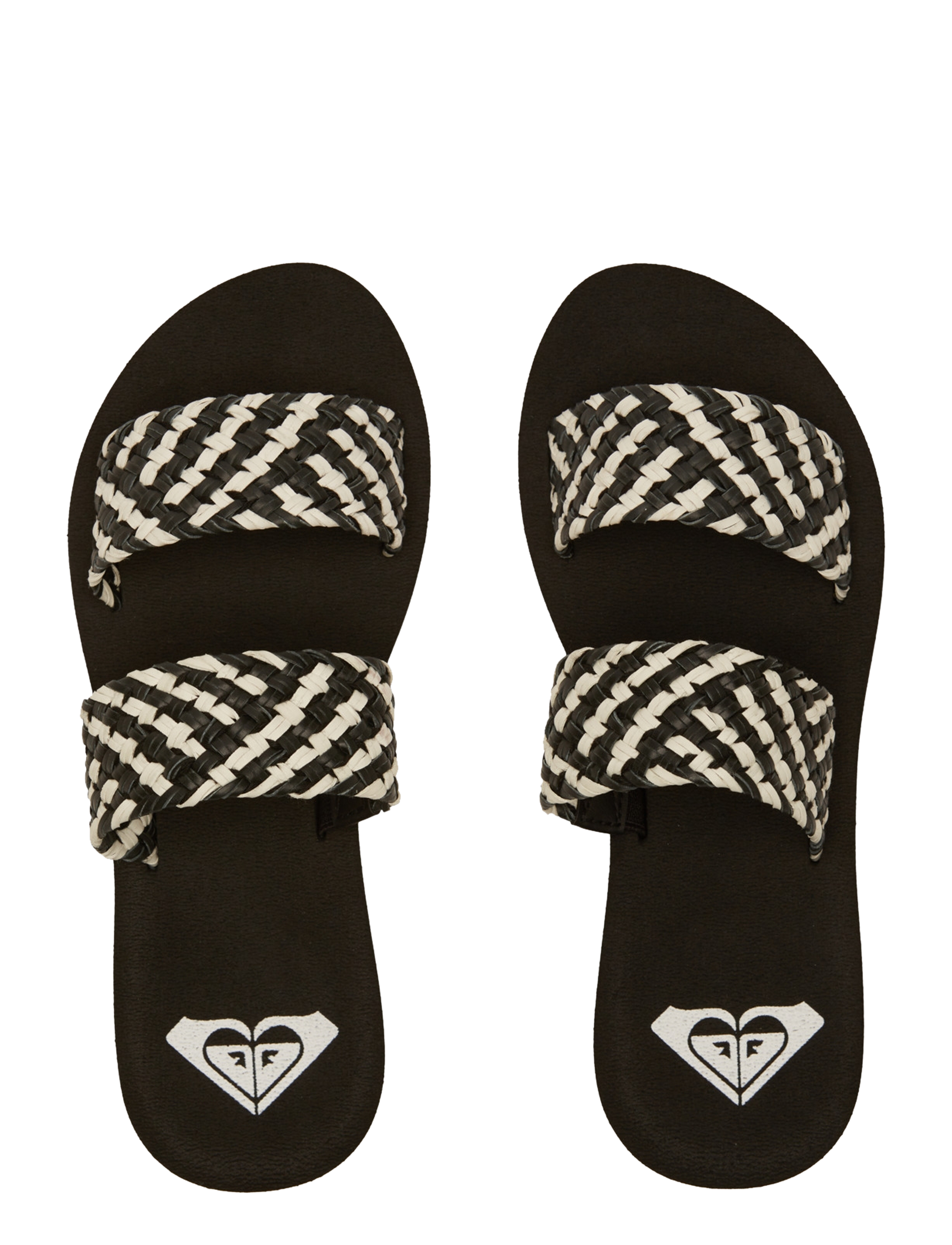 Roxy - PORTO SLIDE II - vabaajasandaalid - black/white - 3