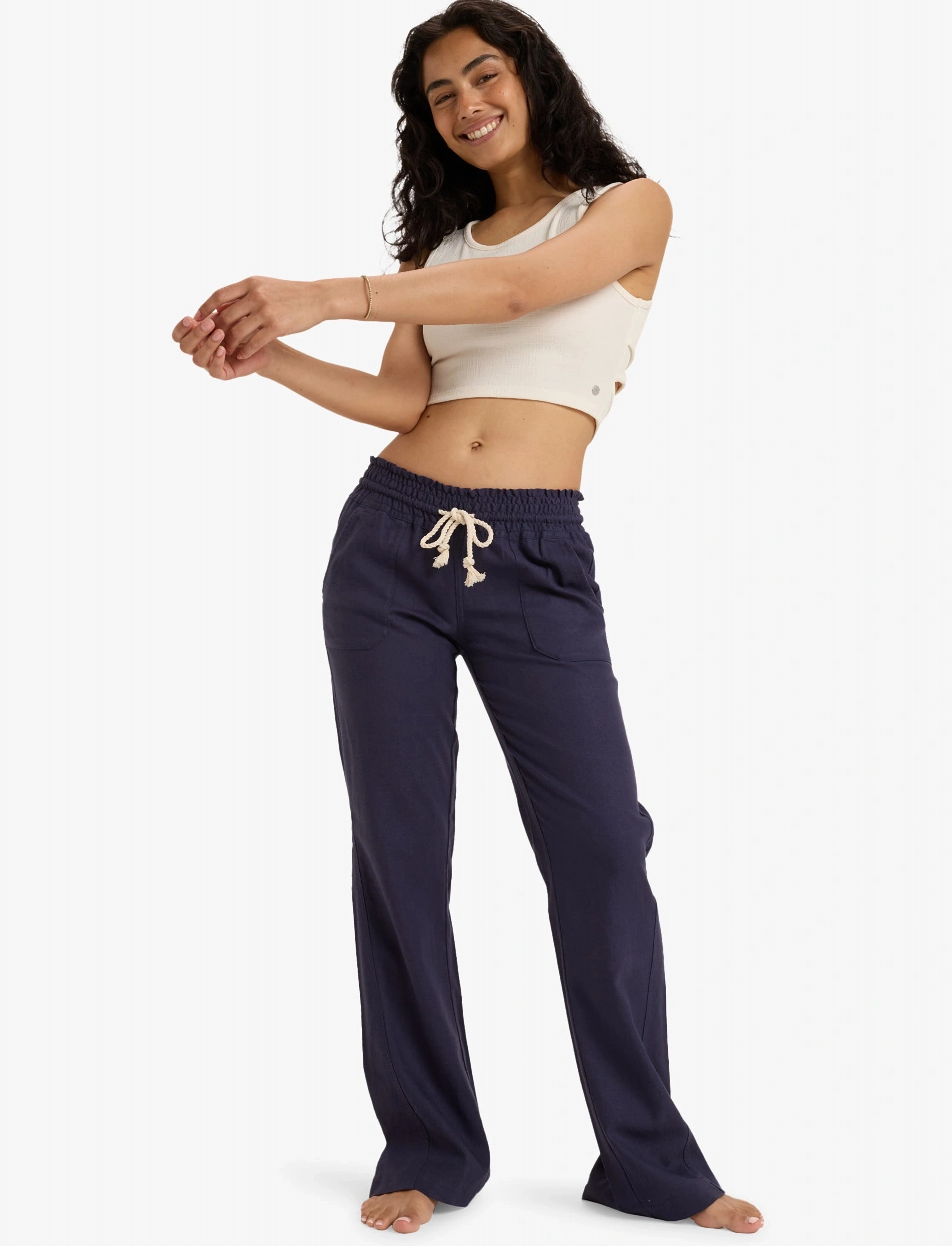 Roxy Oceanside Pant, XL, Sport Pants, Marineblau - Casual Trousers, Frauen