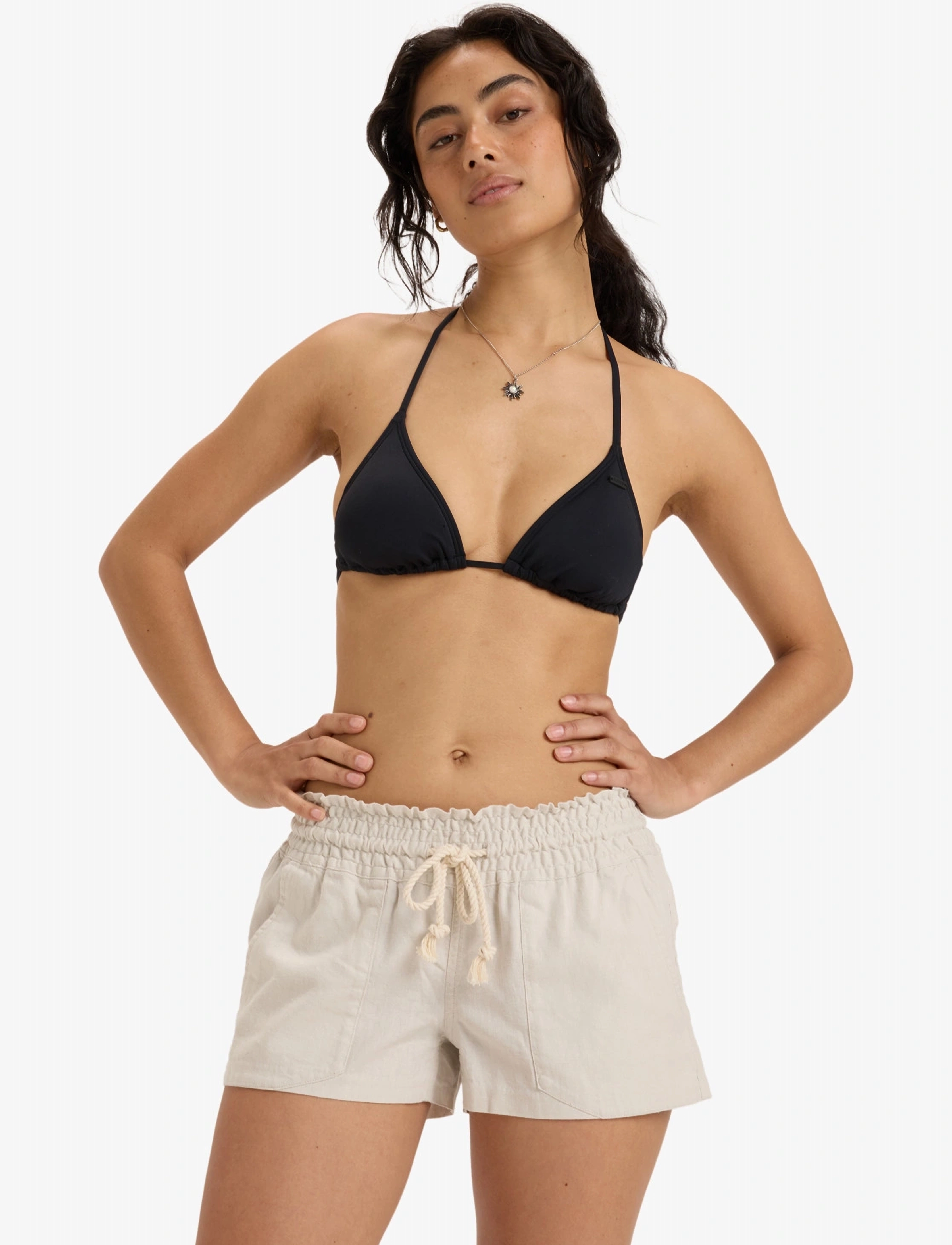 Roxy Oceanside Short, L, Beige, Sport Shorts > Sport Casual Shorts, Dame