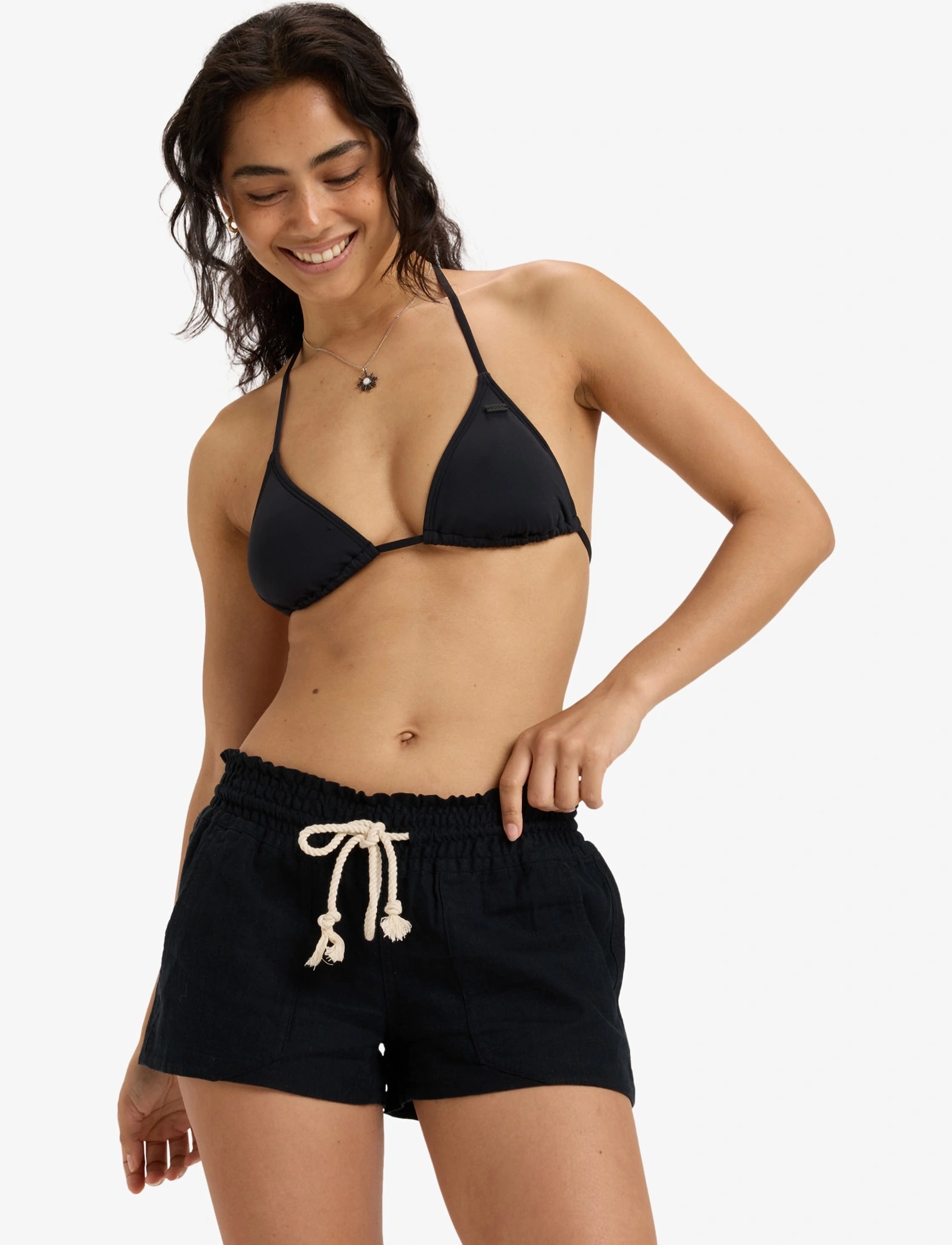 Roxy Oceanside Short, XL, Black, Sport Shorts > Sport Casual Shorts, Dame