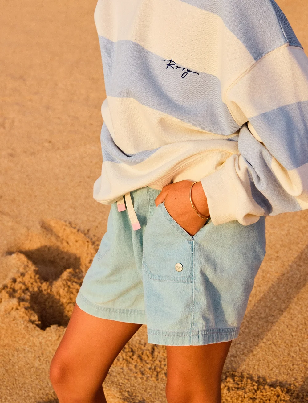 Roxy - CALL ON ME - jeansshorts - light blue - 0