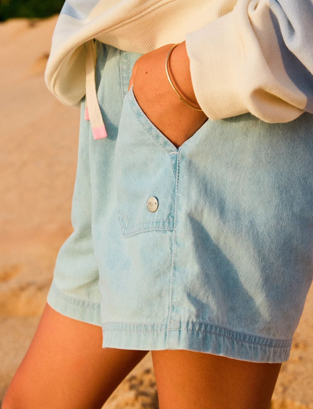 Roxy - CALL ON ME - jeansshorts - light blue - 5