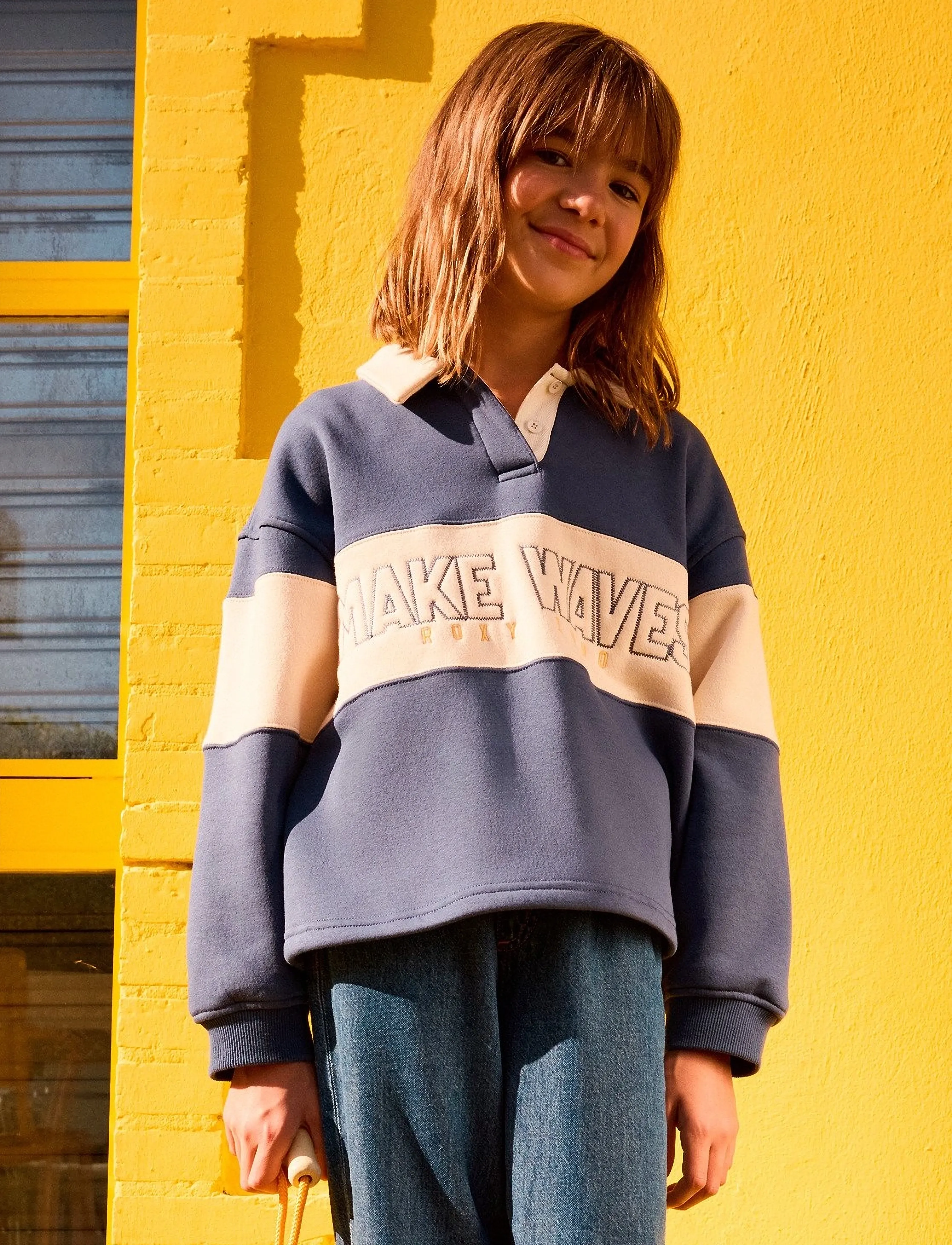 Roxy ICONIC WAVES - Langärmelig poloshirt - VINTAGE INDIGO / navy