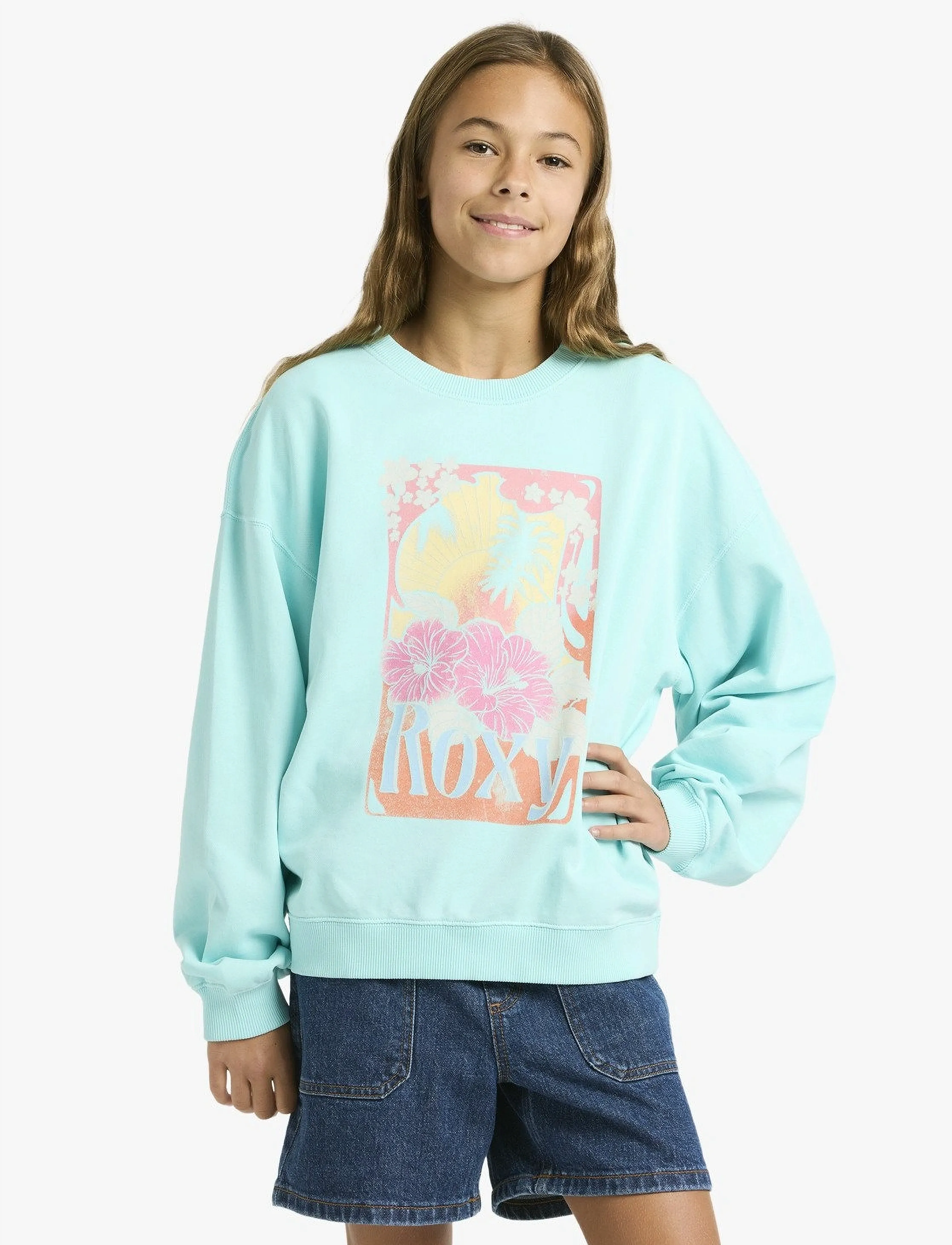 Roxy - LINEUP CREW RG TERRY - sweatshirts - aqua splash - 0