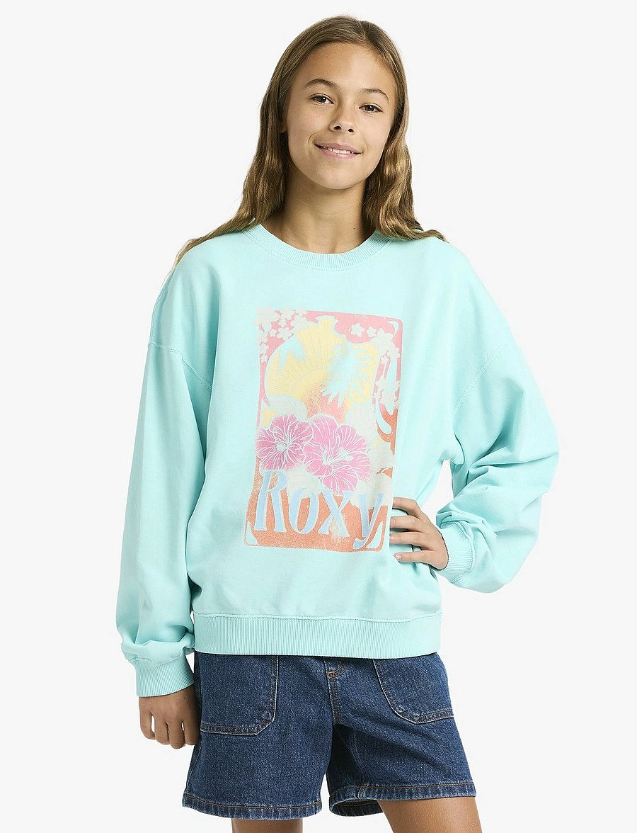 Roxy - LINEUP CREW RG TERRY - sweatshirts - aqua splash - 0