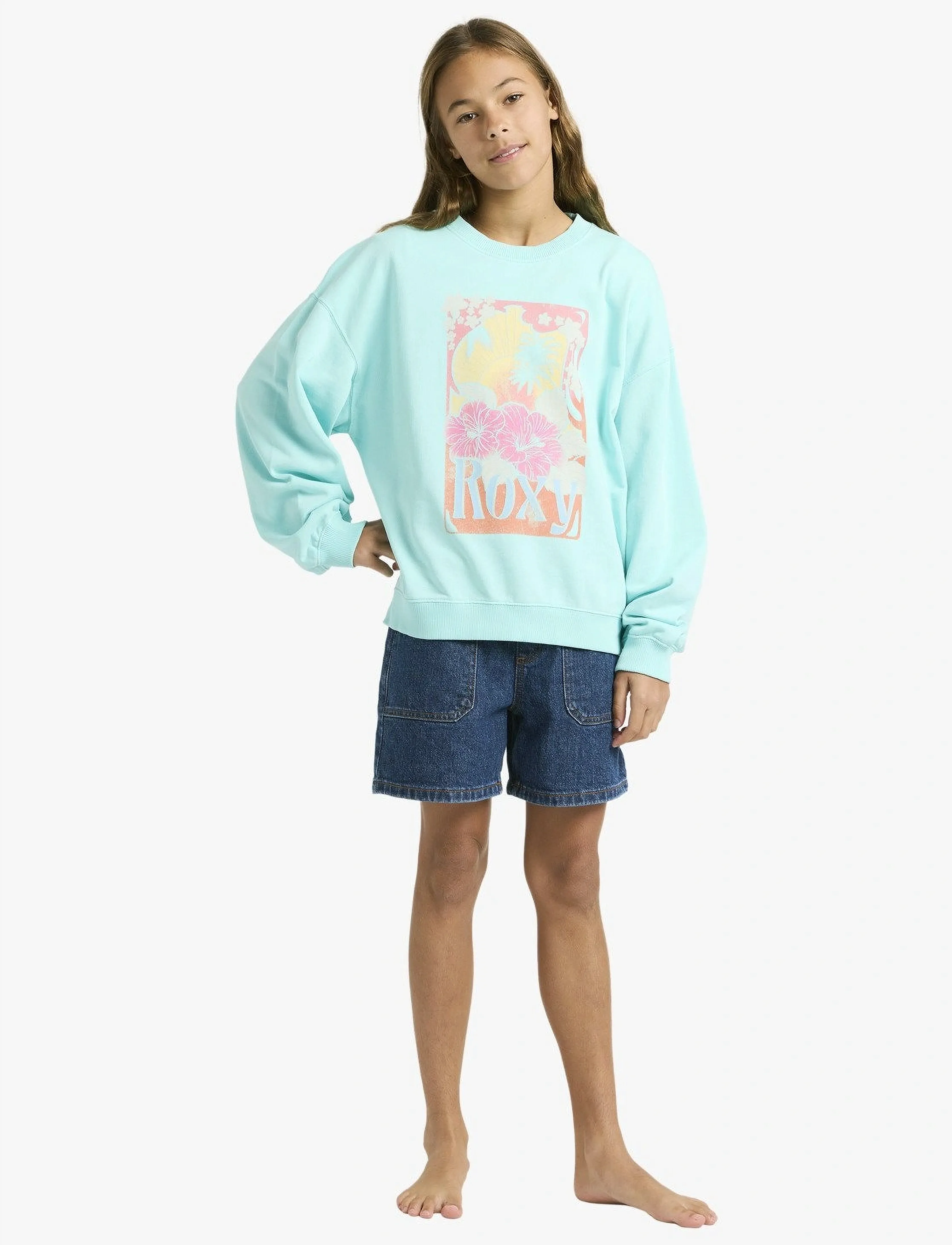Roxy - LINEUP CREW RG TERRY - sweatshirts - aqua splash - 4
