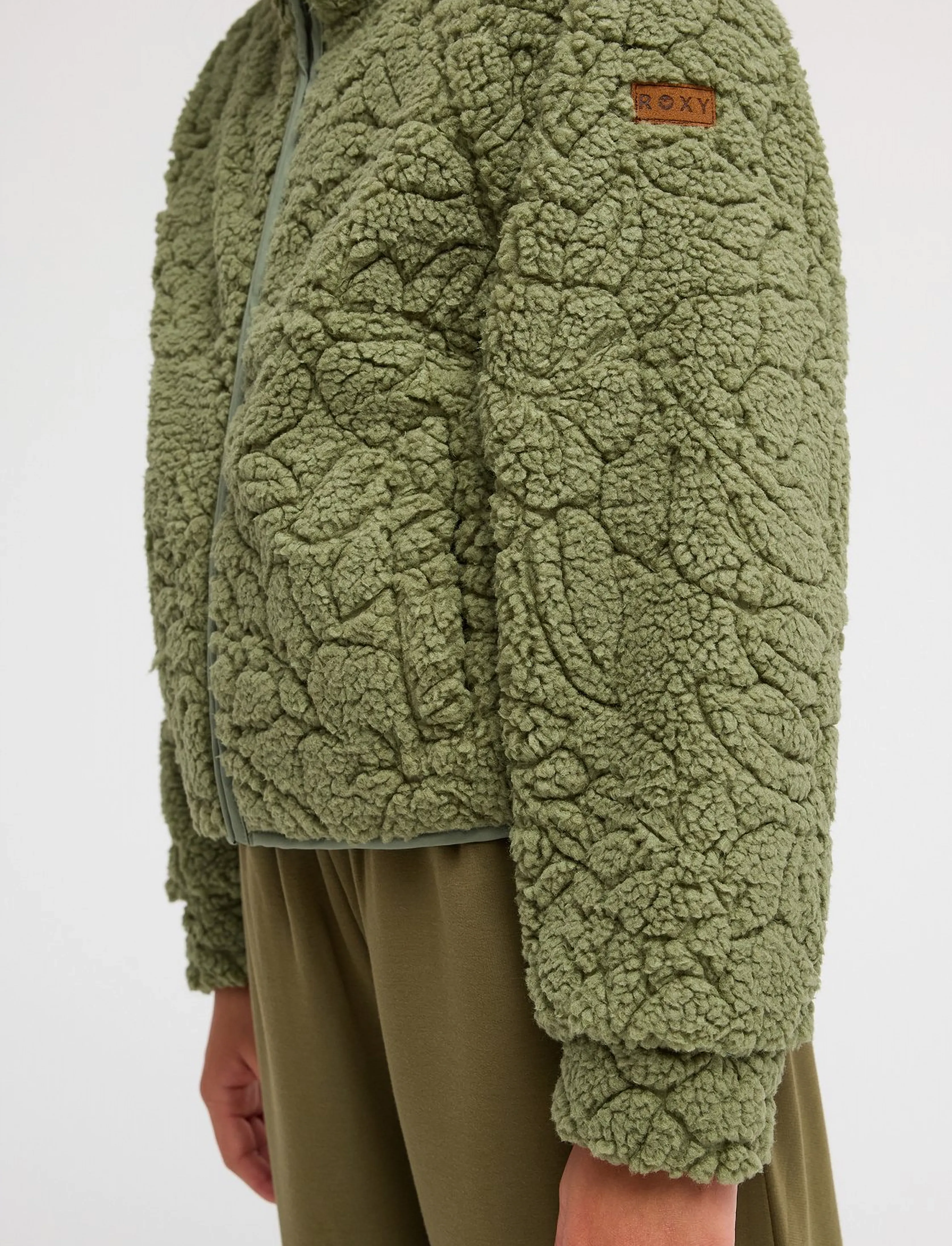 Roxy - BLURRY CLOUD RG - fleece jackets - oil green outline mo - 5