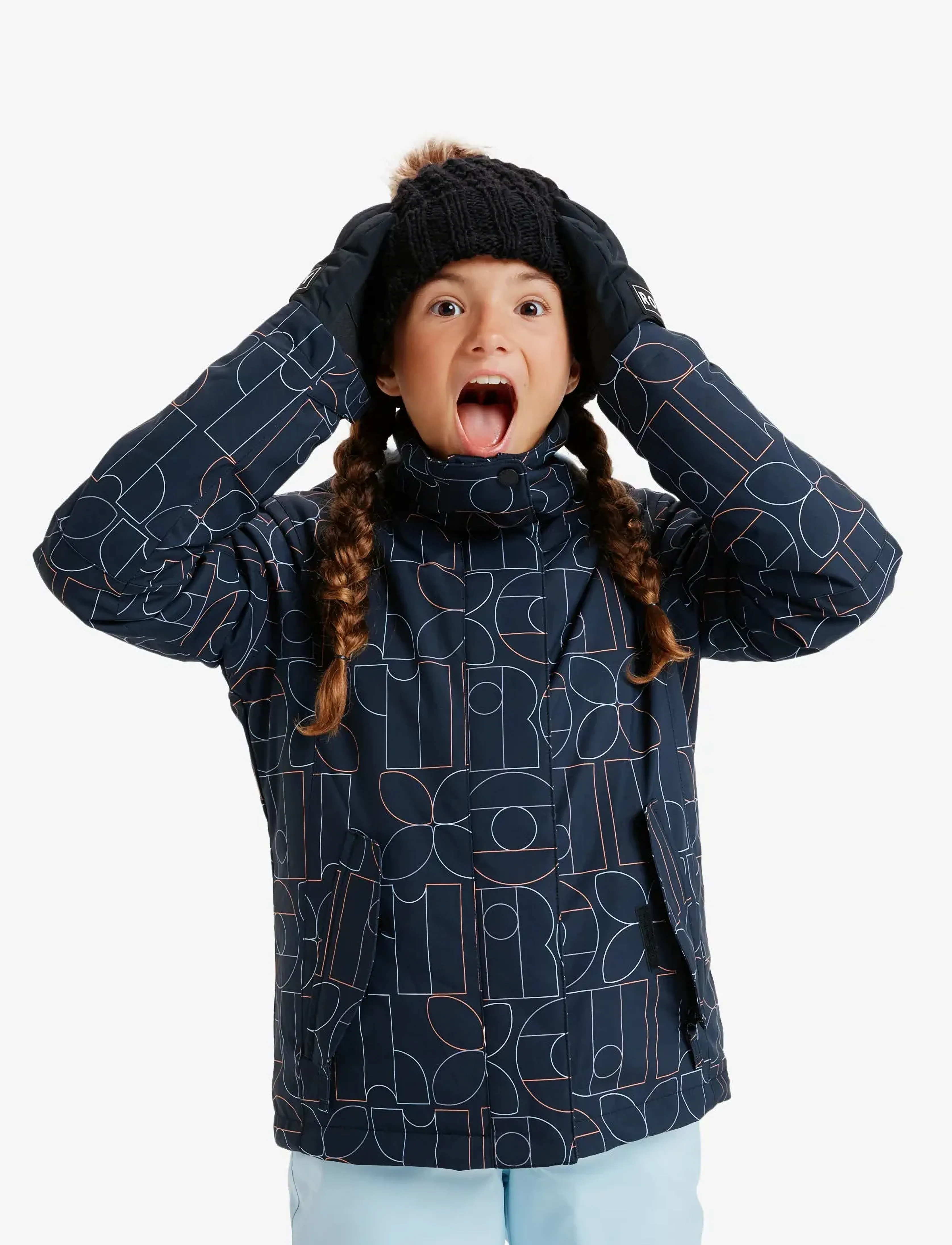 Roxy Roxy Jetty Girl Jk, 164, Black, Sneskibeklædning > Sneskijakke, Børn