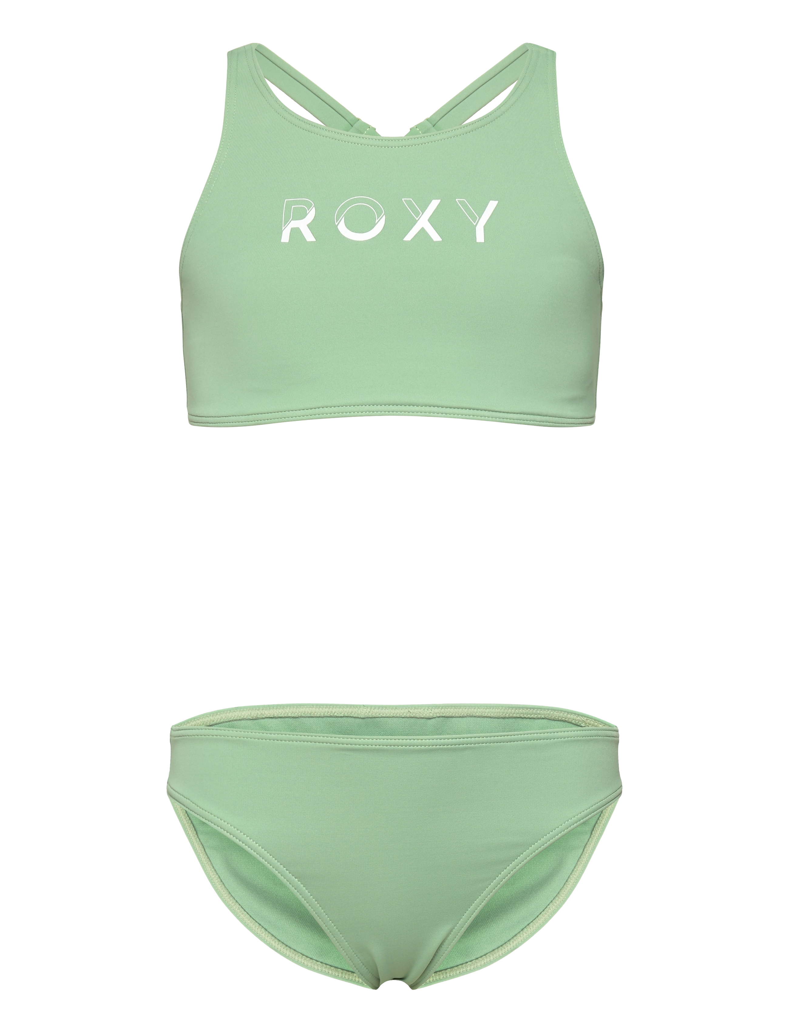 ROXY Solid Active Rg Crop Oberteil Set Grün - 170 - Kinder