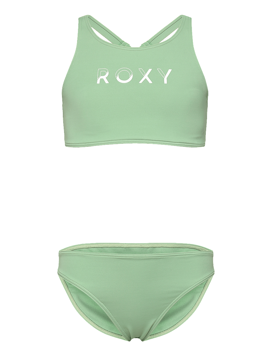 Roxy - SOLID ACTIVE RG CROP TOP SET - bikinis - basil - 0