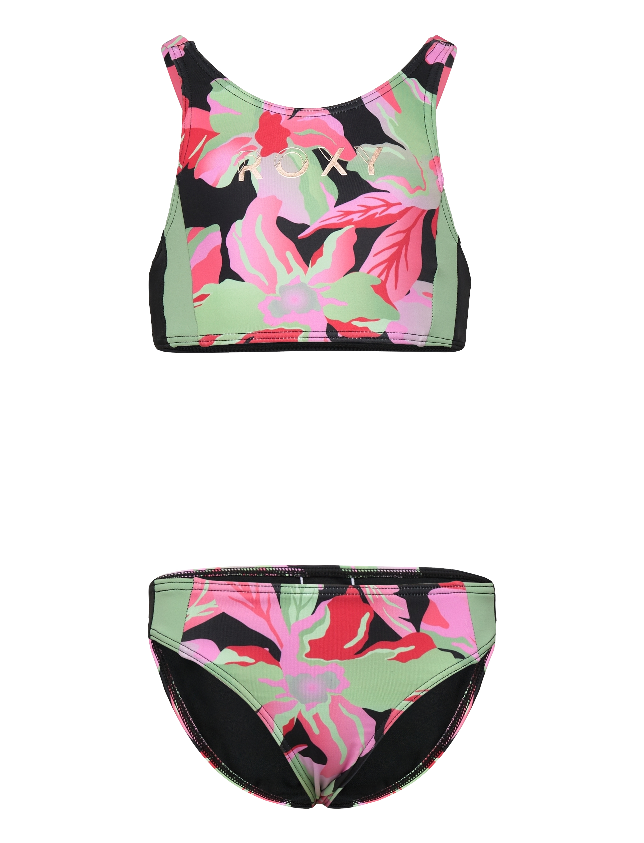 Roxy Active Rg Crop Top Set, Børn, Crop Top Bikini Sæt, Multi/mønstret, Str: 176