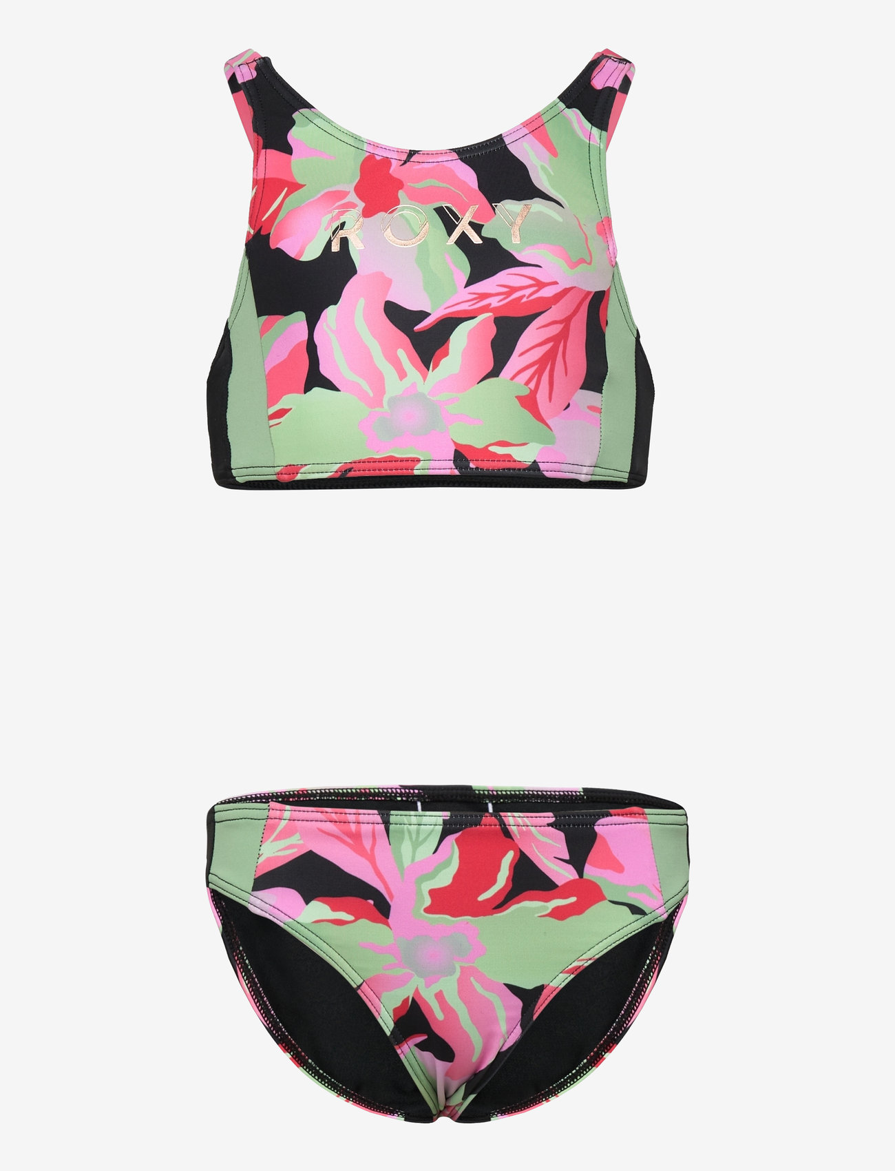 Roxy - ACTIVE RG CROP TOP SET - die niedrigsten preise - anthracite the moves floral - 0