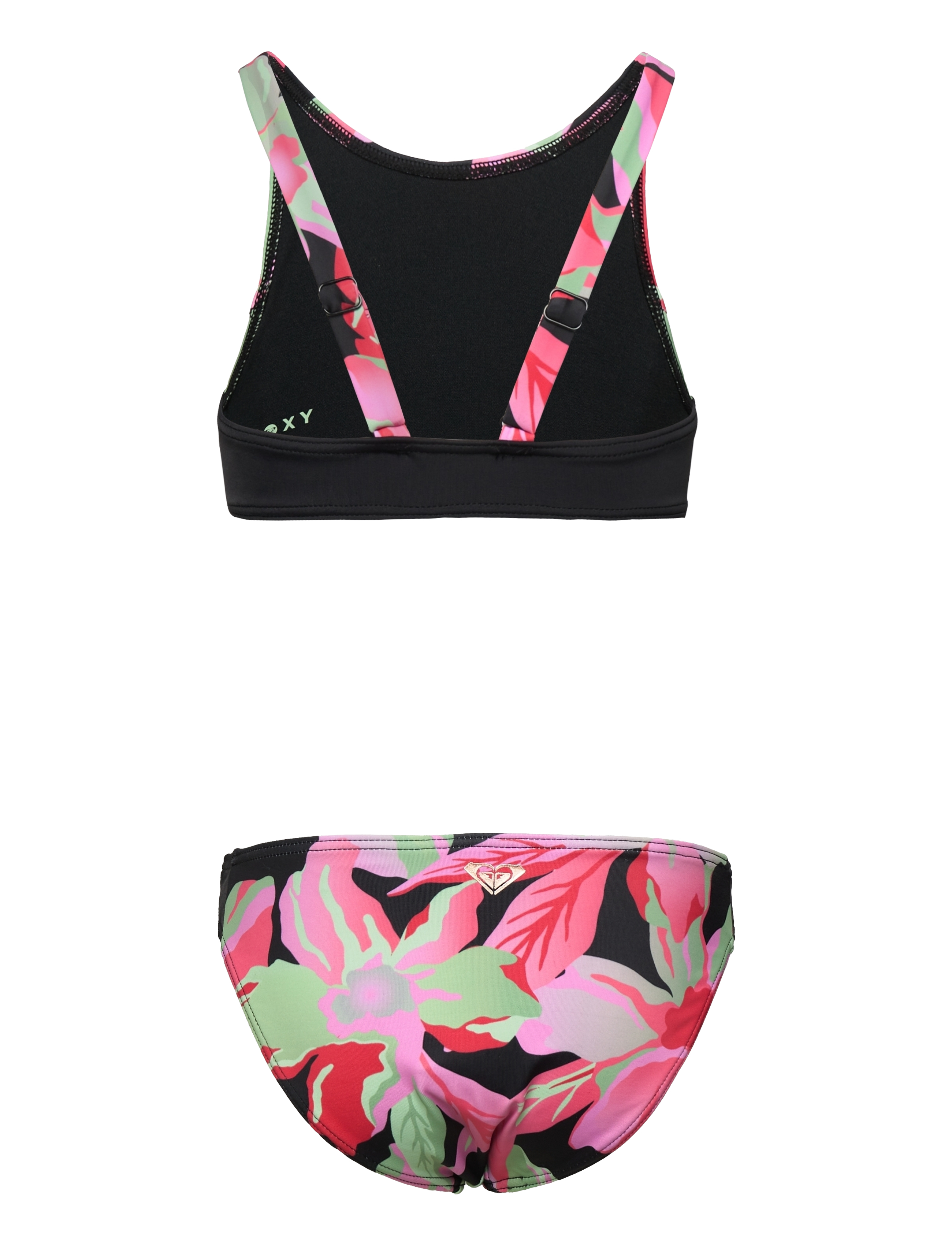 Roxy - ACTIVE RG CROP TOP SET - sommerkupp - anthracite the moves floral - 1