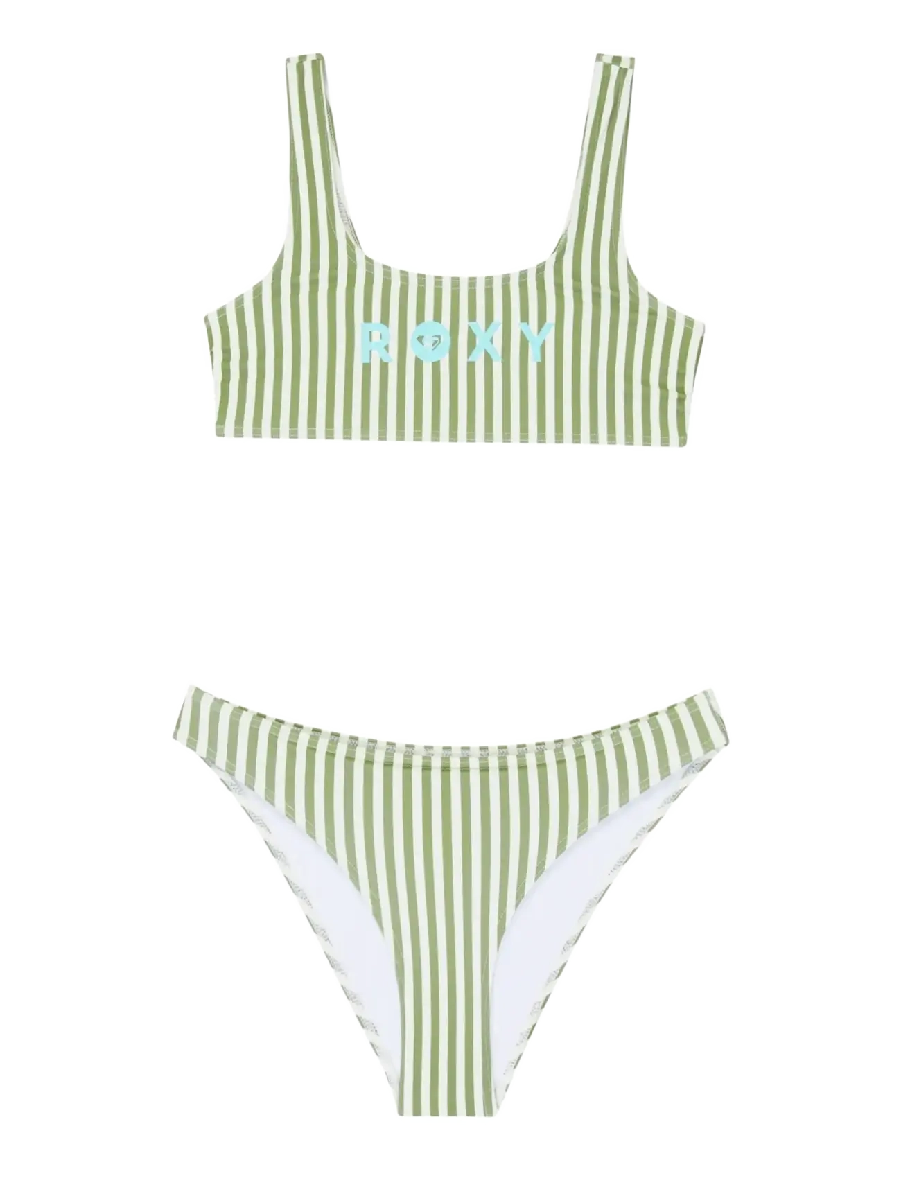 Roxy BICO ACTIVE RG BRALETTE SET - Bikinis - OIL GREEN VERT MODA STRIPE / green