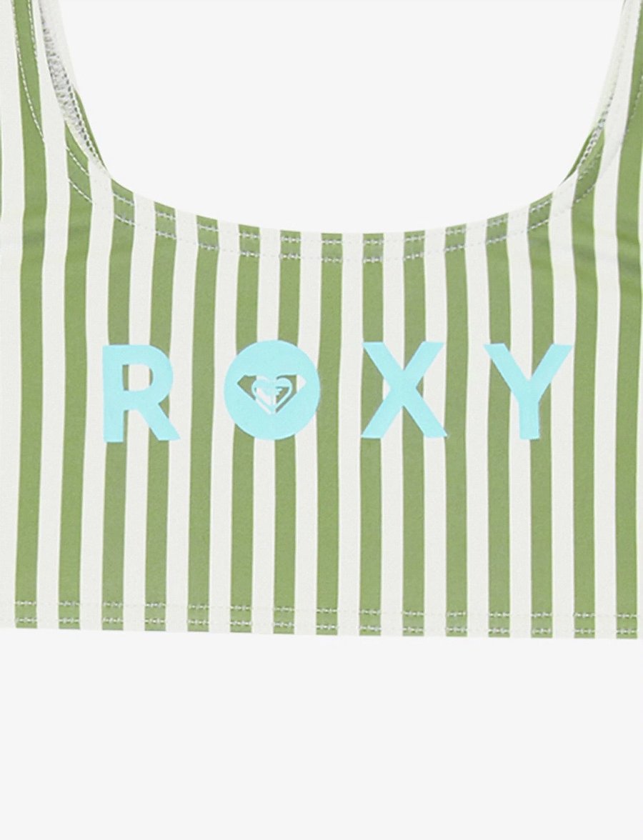 Roxy - BICO ACTIVE RG BRALETTE SET - bikinis - oil green vert moda stripe - 2