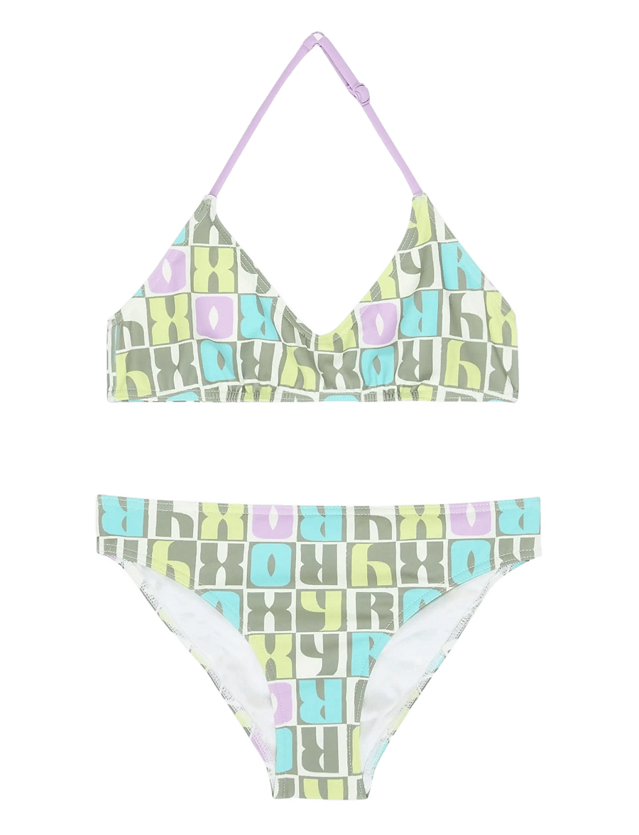 Roxy - LETTER UP TRI BRA SET - bikinis - oil green letter up - 0