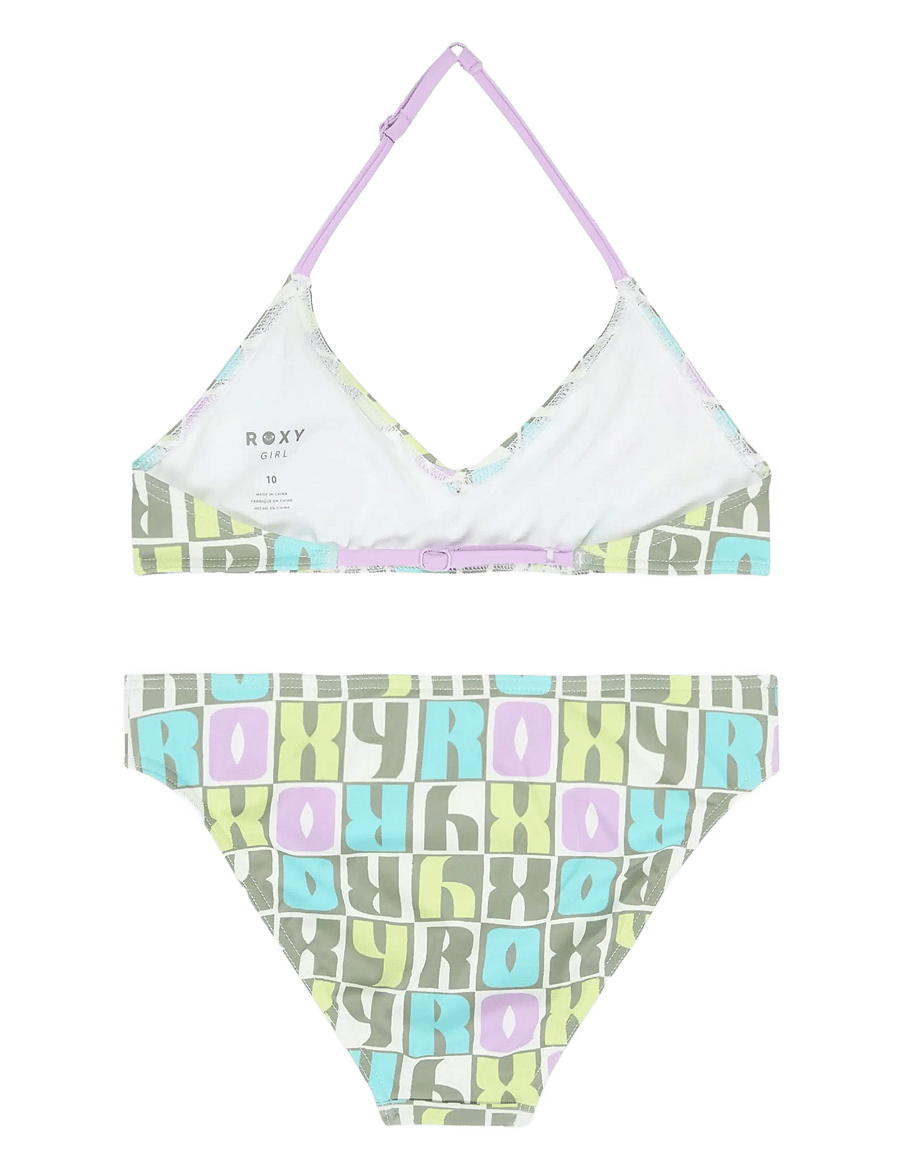 Roxy - LETTER UP TRI BRA SET - bikinis - oil green letter up - 1