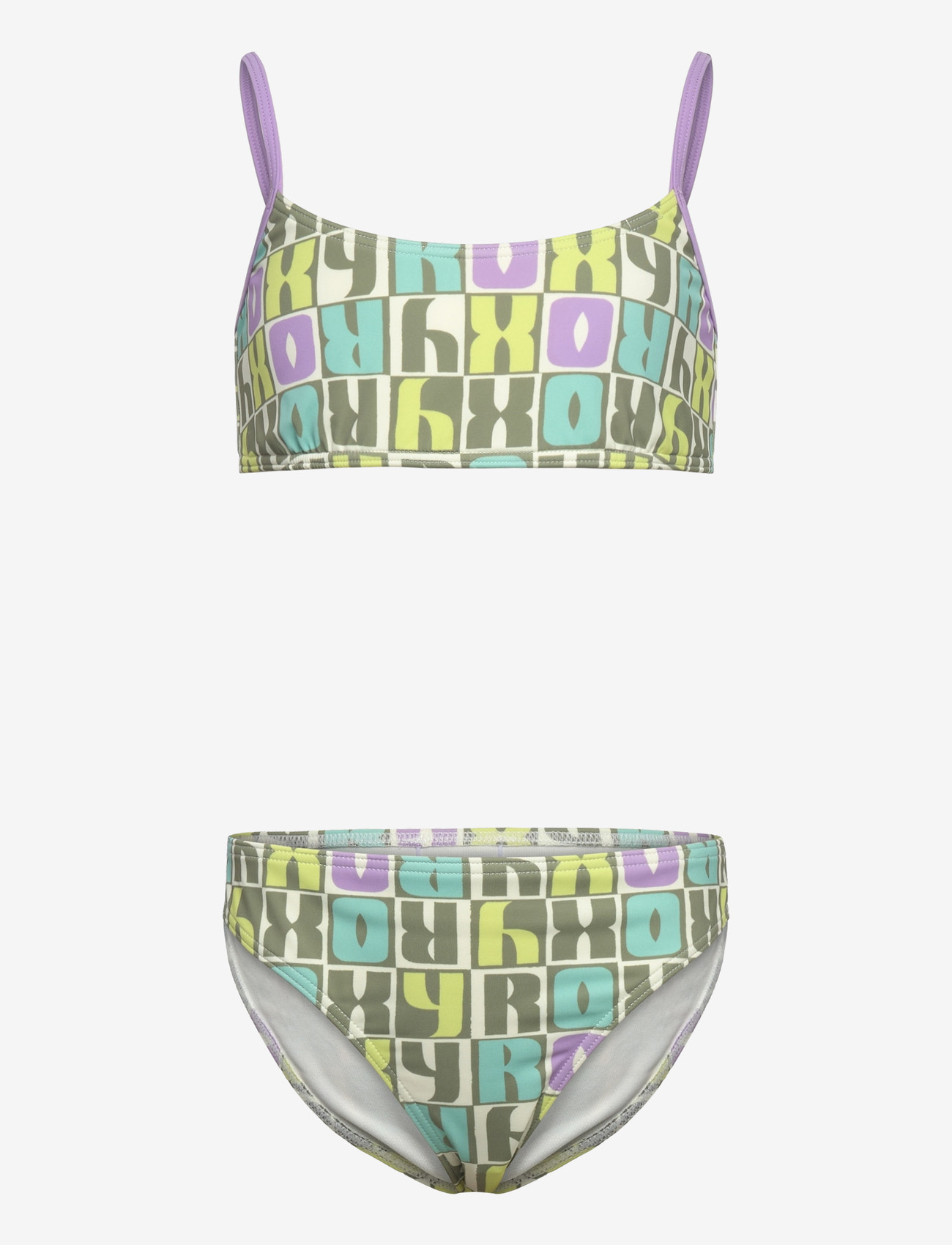 Roxy - LETTER UP BRALETTE SET - bikinis - oil green letter up - 1