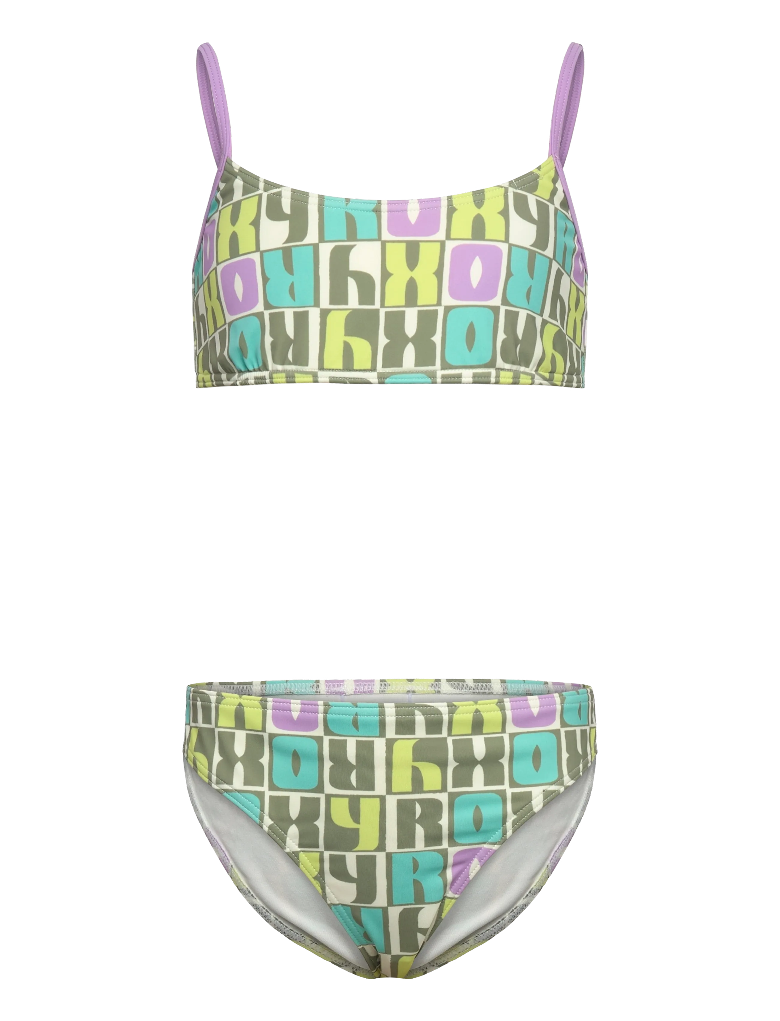 Roxy LETTER UP BRALETTE SET - Ujumisriided - OIL GREEN LETTER UP / purple