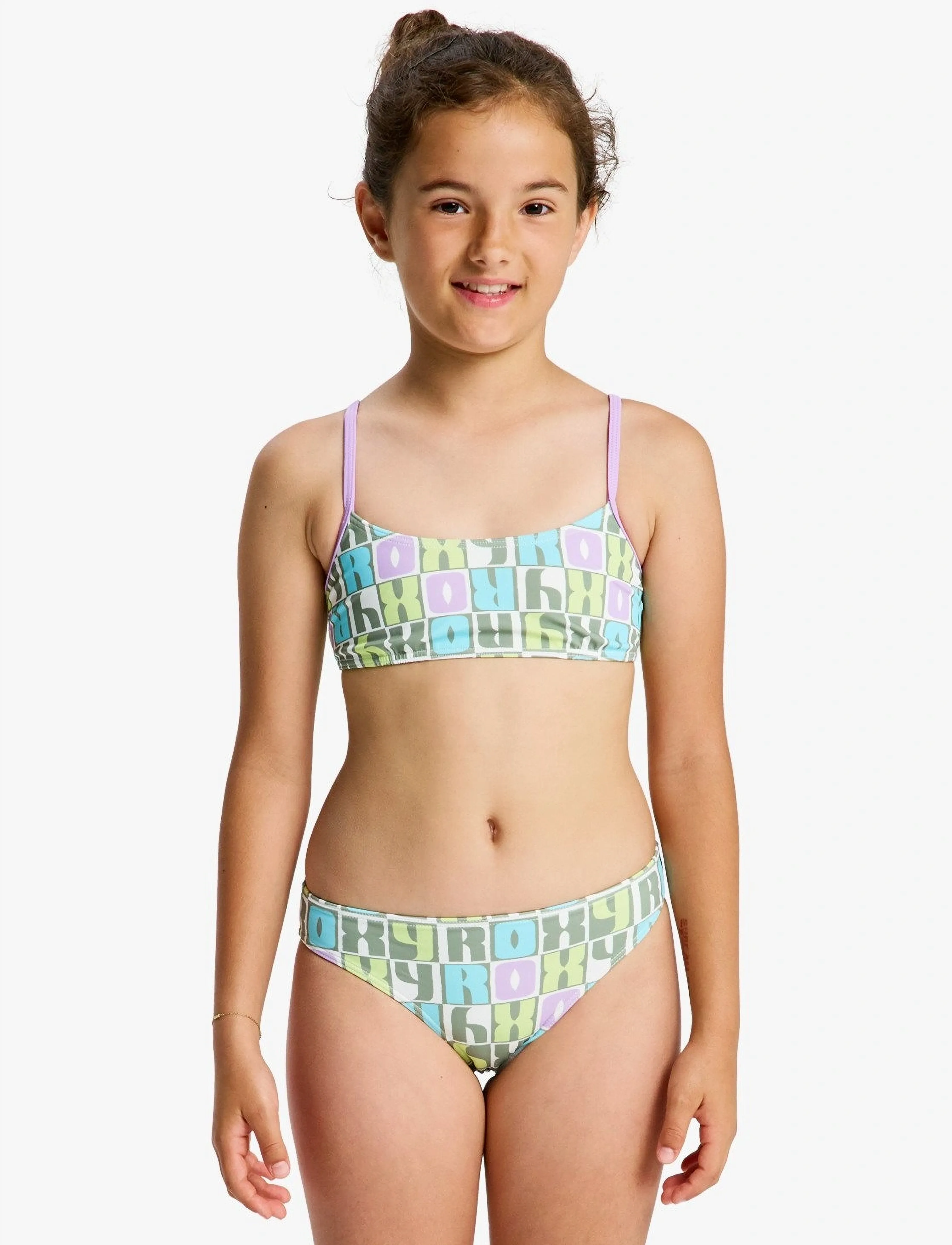 Roxy Letter Up Bralette Set, 176, Purple, Badetøj > Bikinier, Børn
