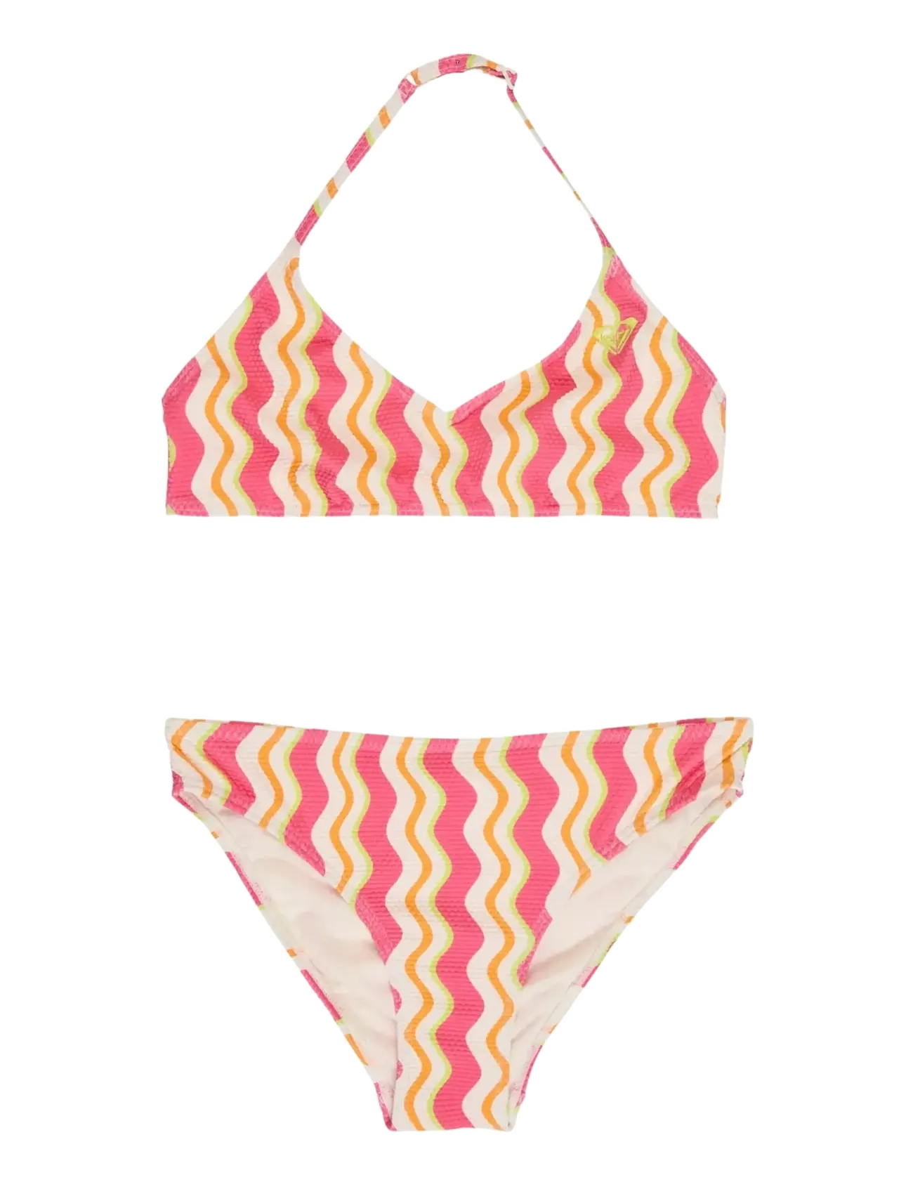 Roxy BOLD WAVES BASIC TRI BRA SET - Bikinis - PAPAYA BOLD WAVES / pink/rose