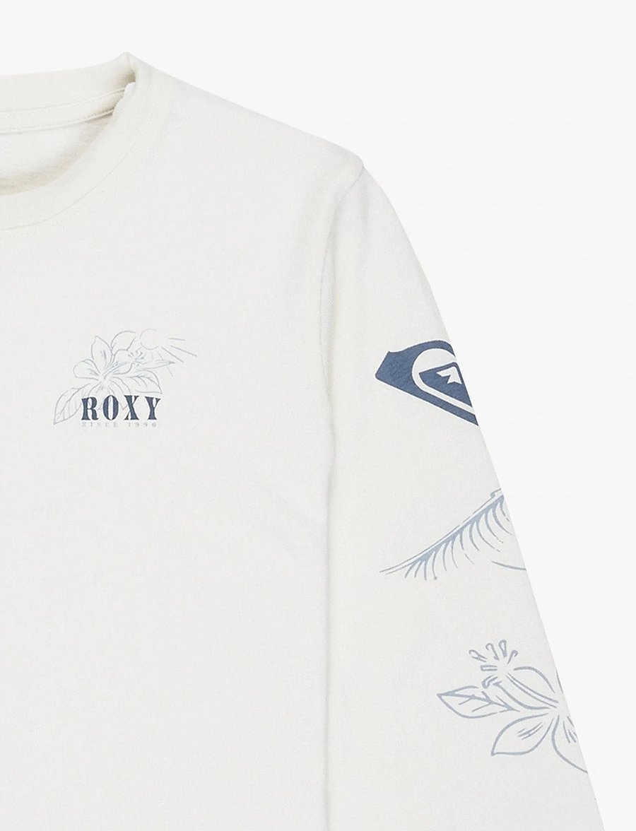 Roxy - ORCHIDREGULAR GO LS - långärmade t-shirts - egret - 2
