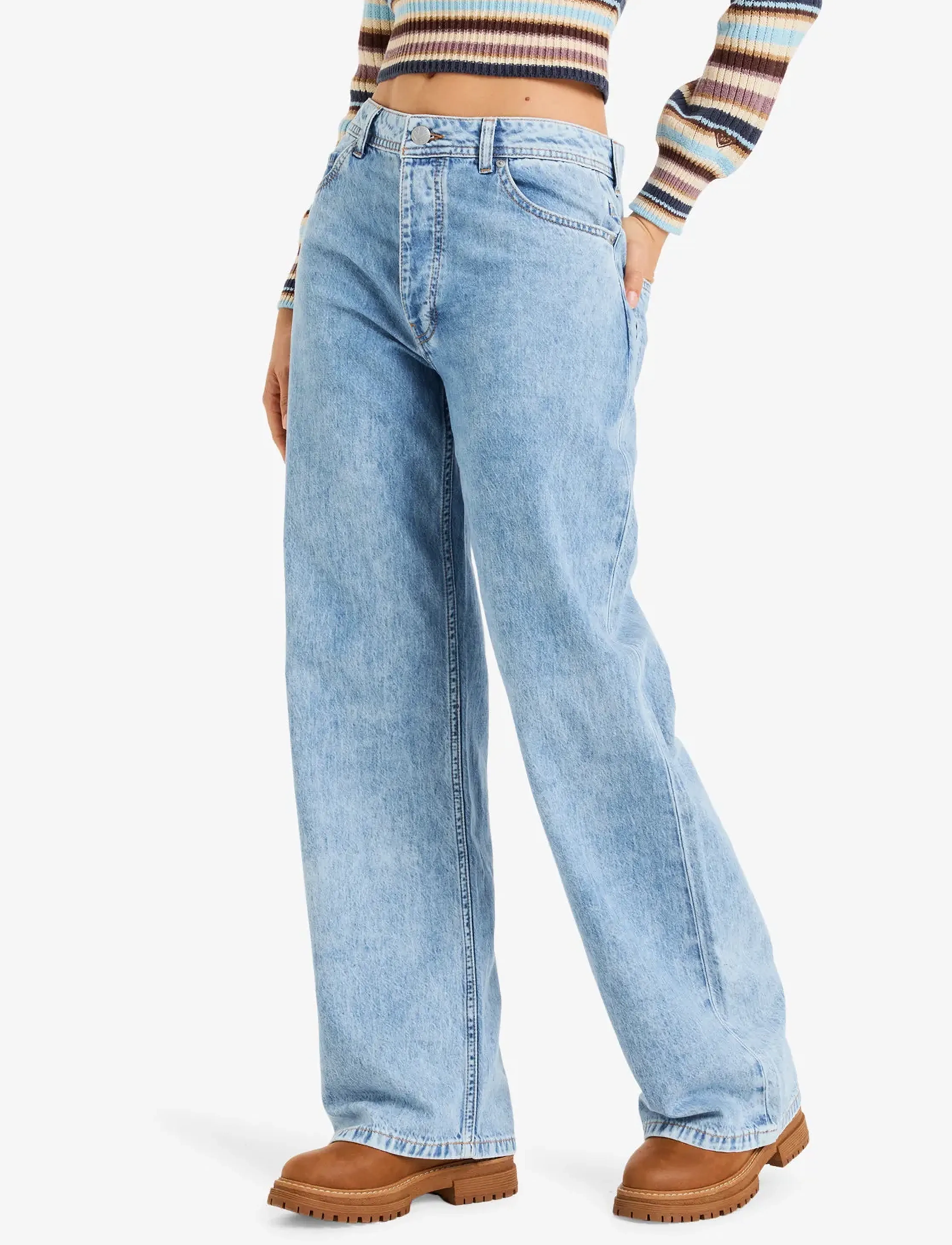 Roxy - MILLA WIDE LEG REGULAR BEAU BL - vide jeans - beau blue - 5