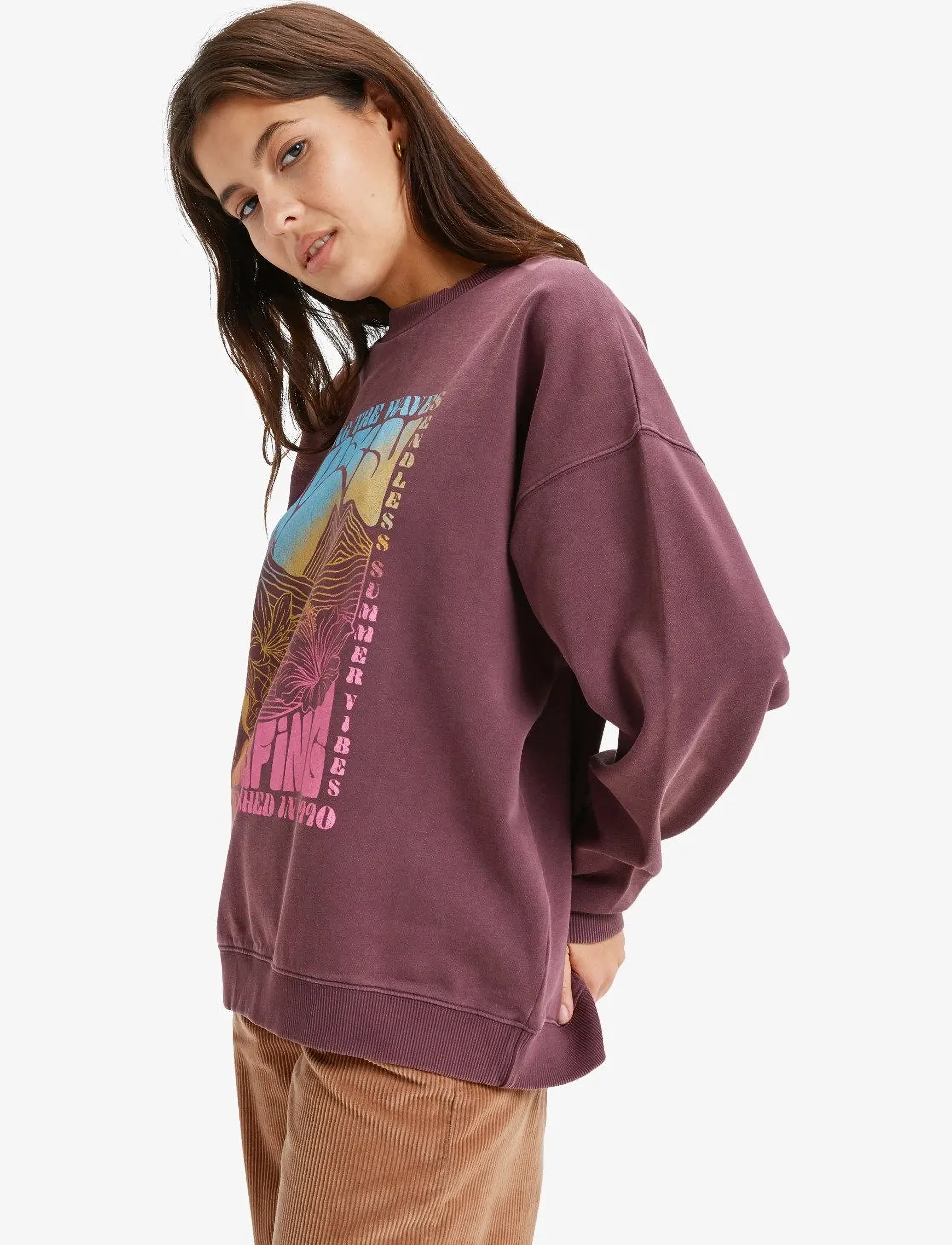 Roxy - LINEUP OVERSIZED CREW - huckleberry - 5