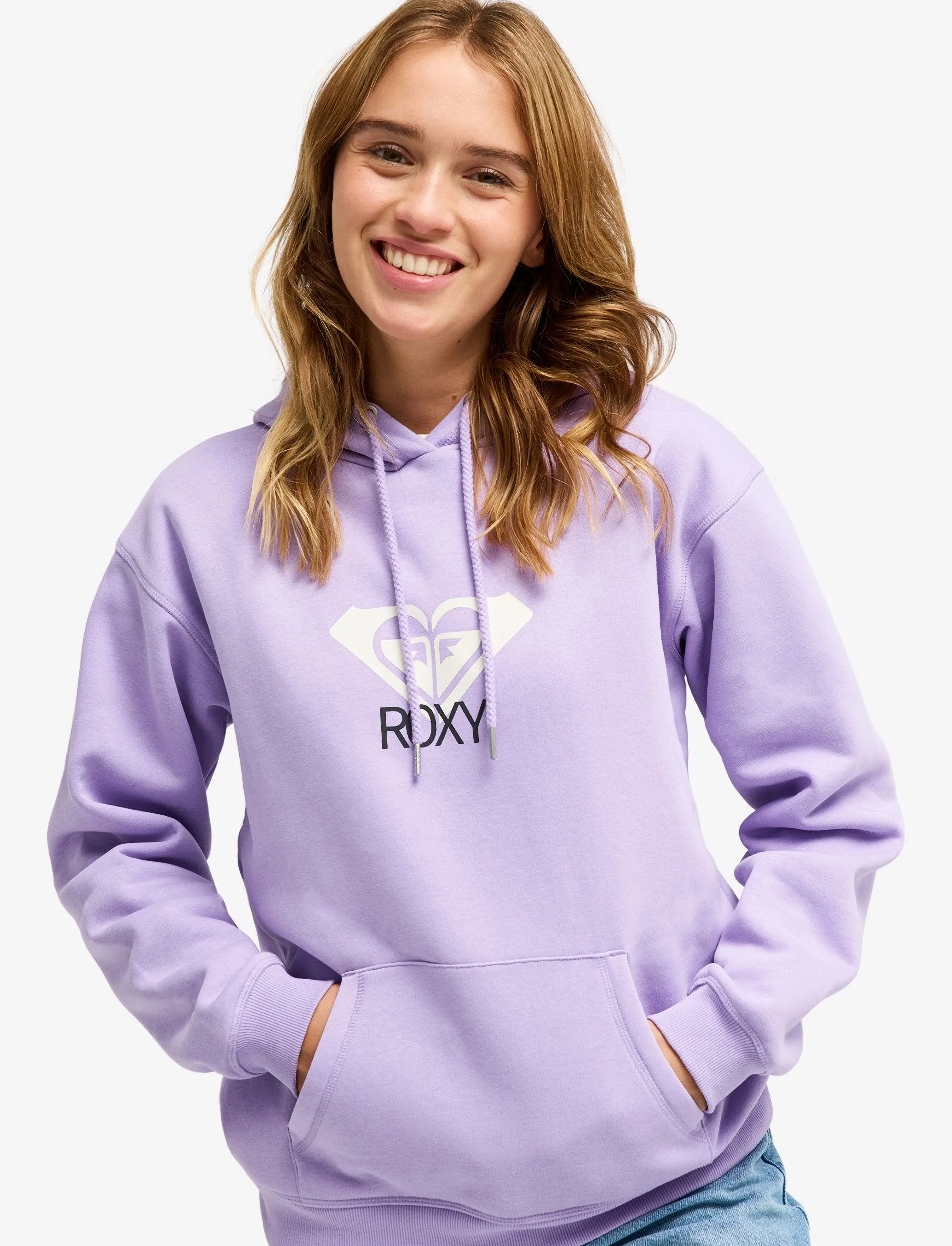 Roxy Surf Stoked Hoodie Brushed Art, L, Purple, Sport Sweatshirts & Hoodies > Sport Hoodies, Dame