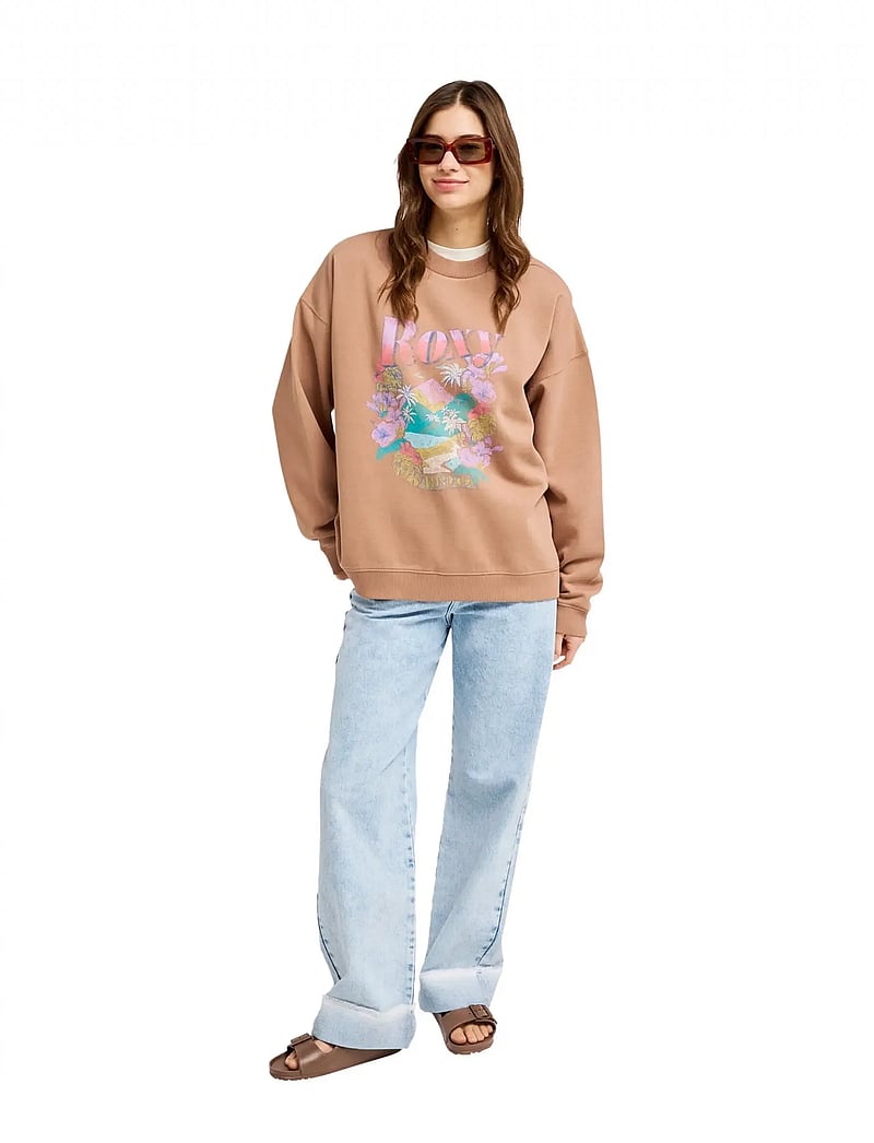Roxy - LINEUP OVERSIZED CREW - oberteile - brownie - 3