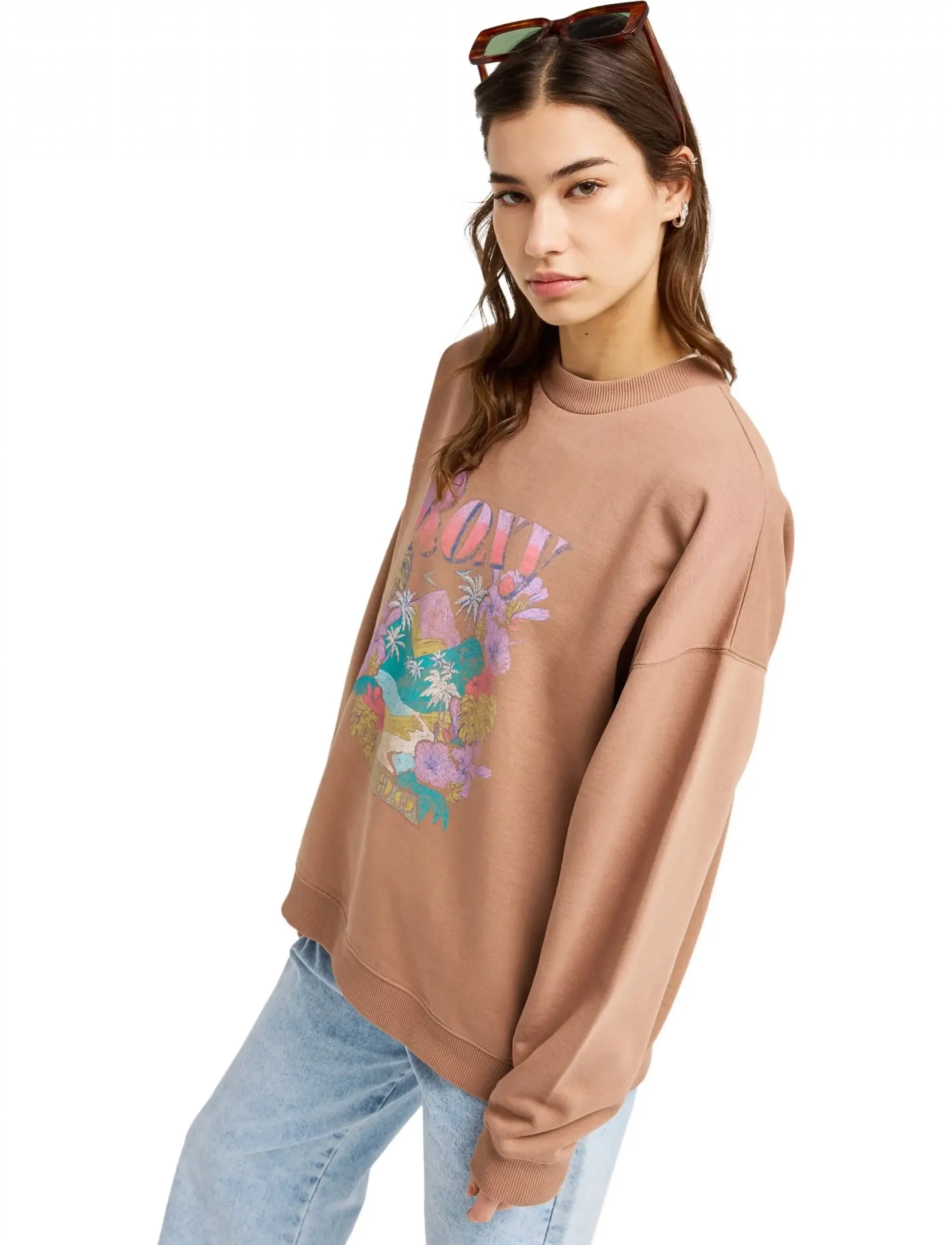 Roxy - LINEUP OVERSIZED CREW - sport - brownie - 4