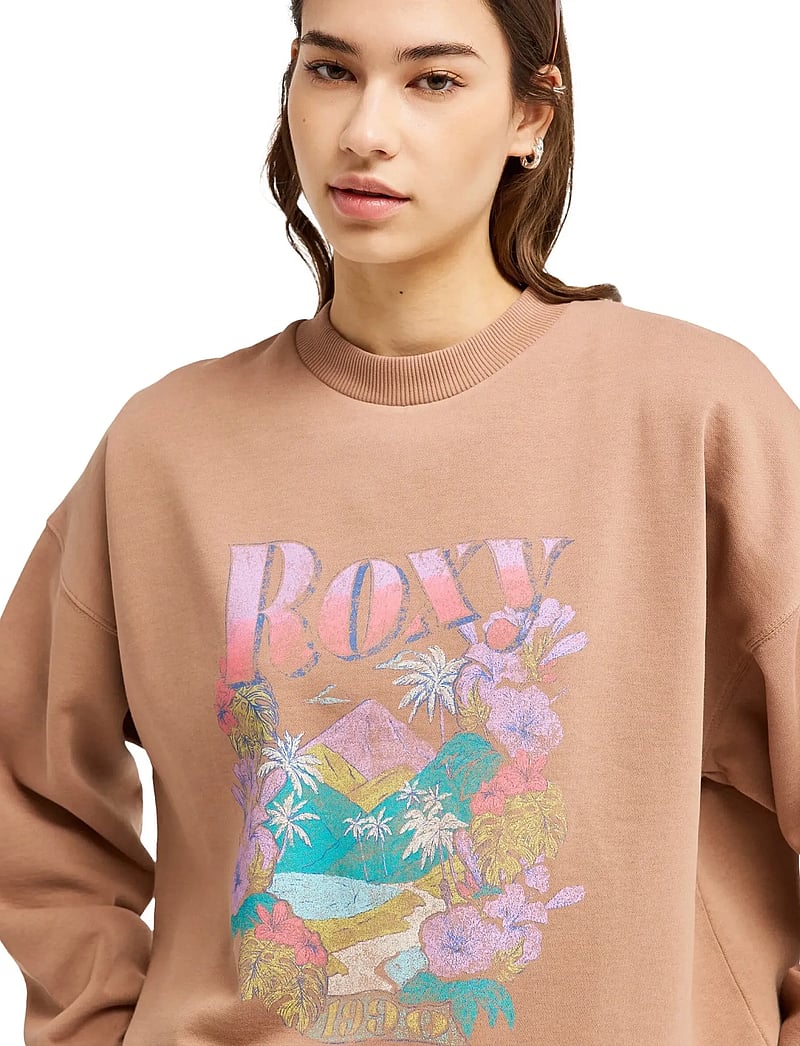 Roxy - LINEUP OVERSIZED CREW - oberteile - brownie - 5