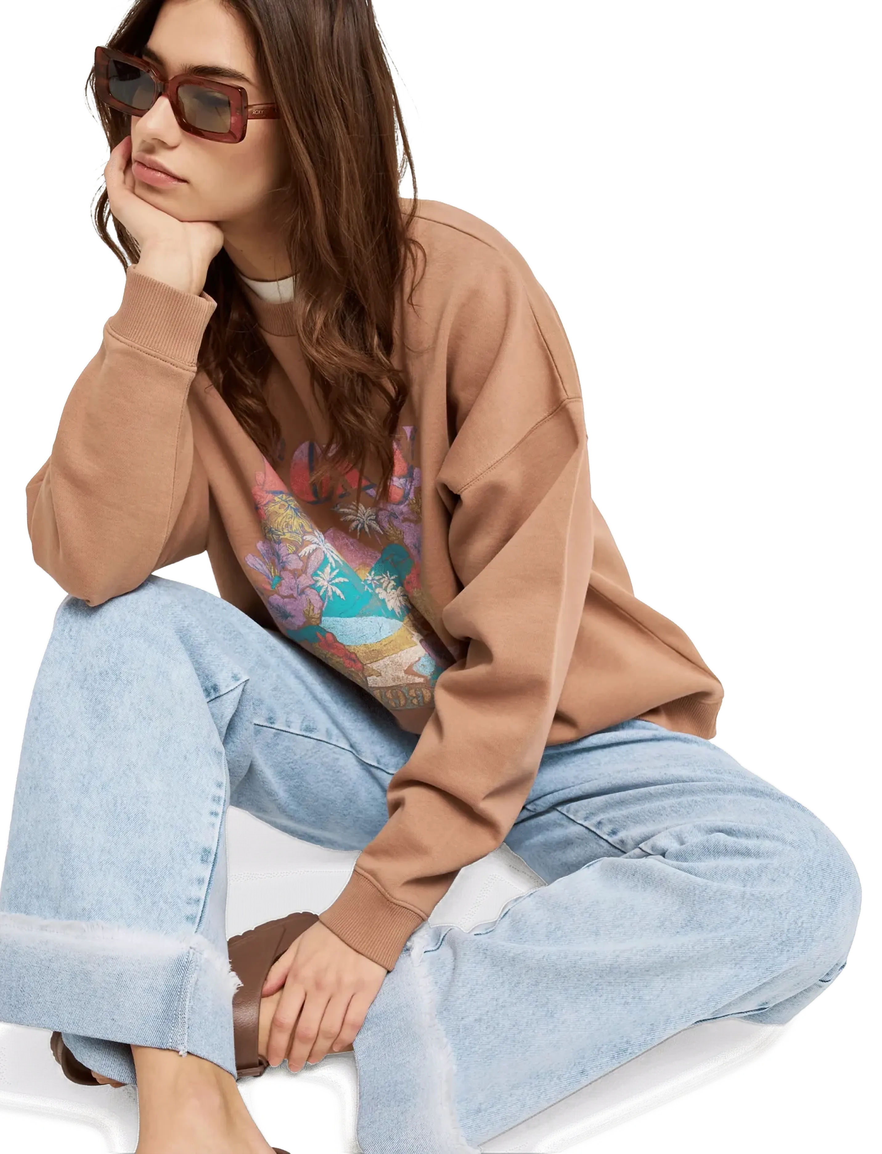 ROXY Lineup Oversized Crew fleecetröja dam – bild 6
