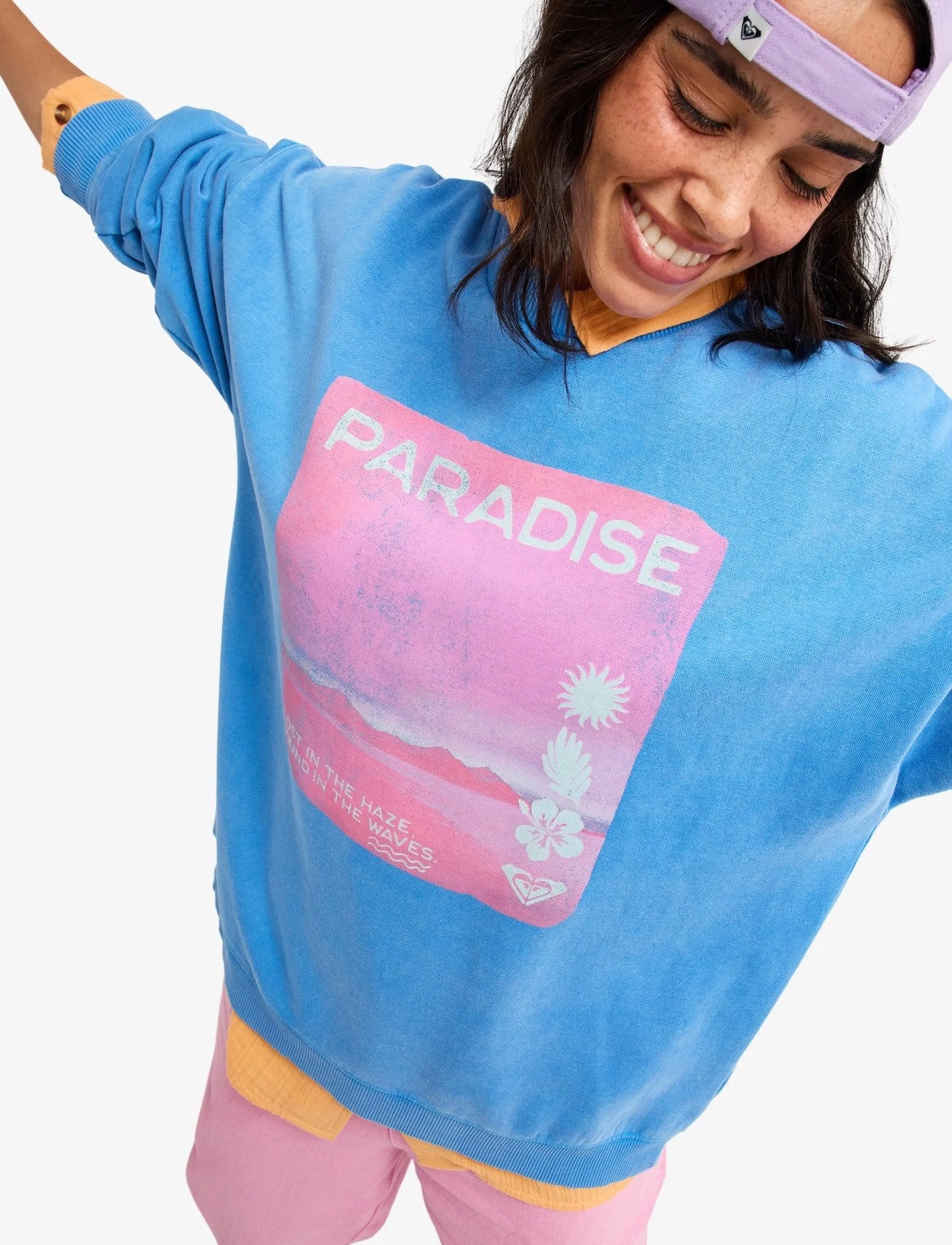 ROXY Sweatshirt himmelsblå / hallon / gammalrosa dam – bild 6